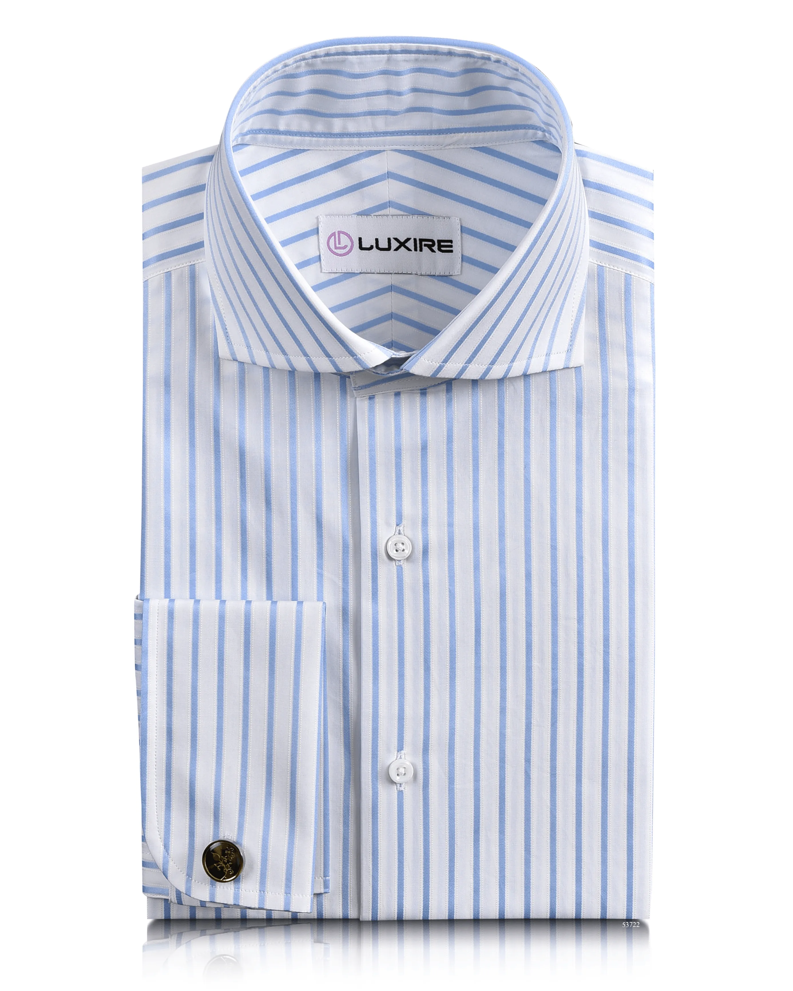 Lounge Wear Luxire Gold - White with Blue Stripes Shirt