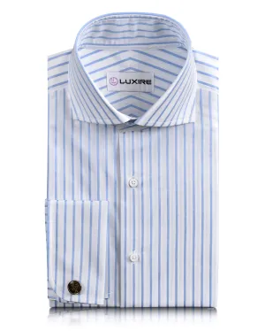 Luxire Gold - White with Blue Stripes Shirt Versatile Piece gender-neutral