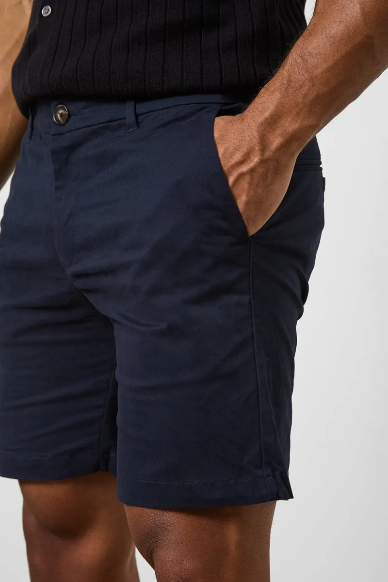 CompactPackable desert style Athletic Fit Chino Shorts 7'' in Navy