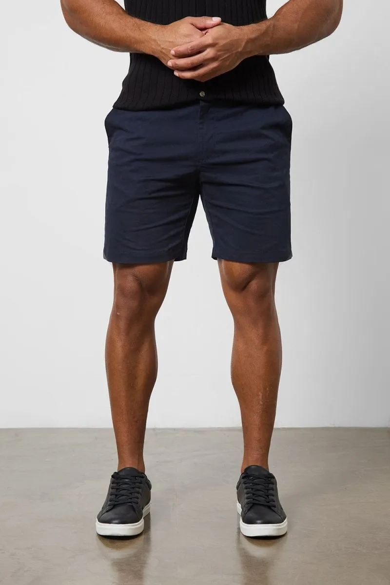 Soft Stretch Athletic Fit Chino Shorts 7'' in Navy