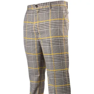 Plaid Brown Yellow Cream Pants Versatile Look Smart Style