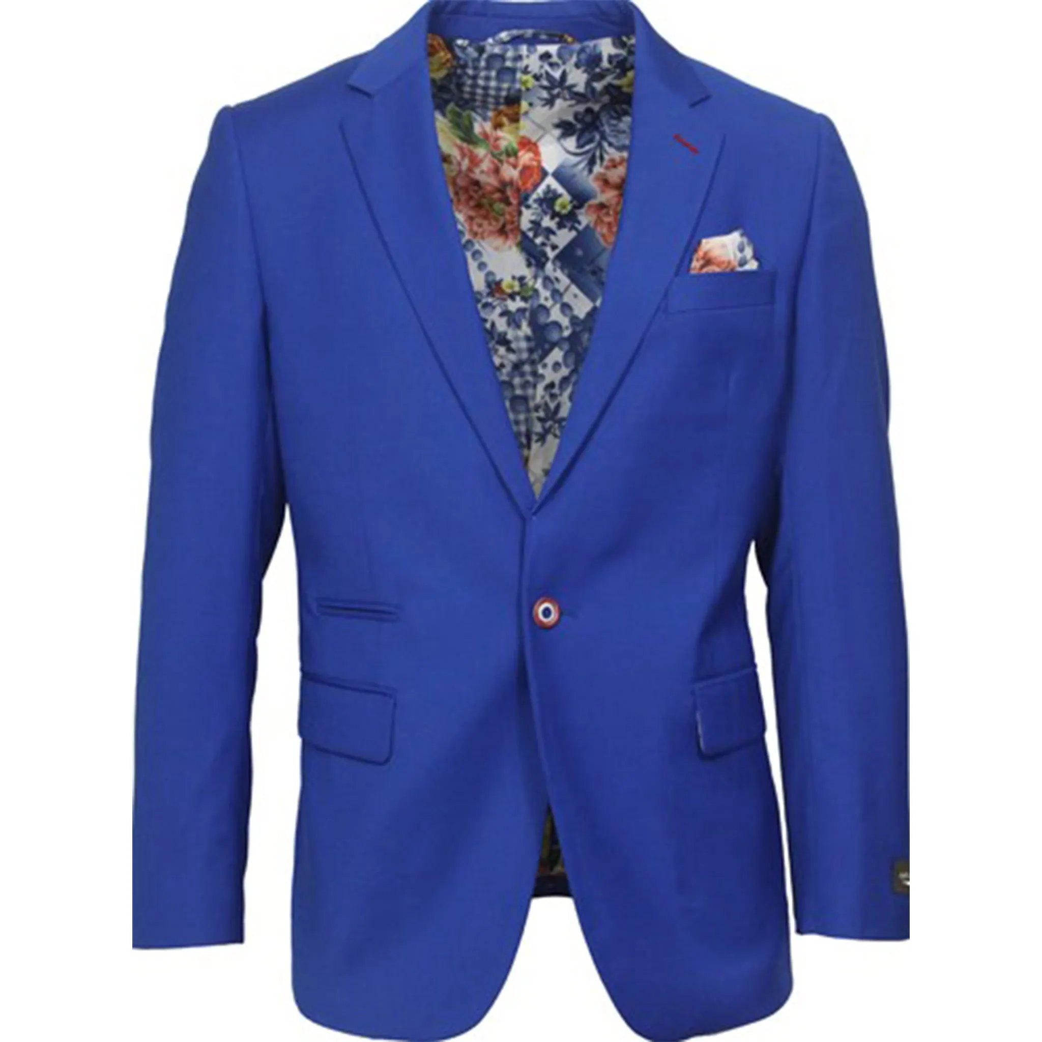 Natural Stretch Royal Blue Slim Fit Sport Coat Fitted waist