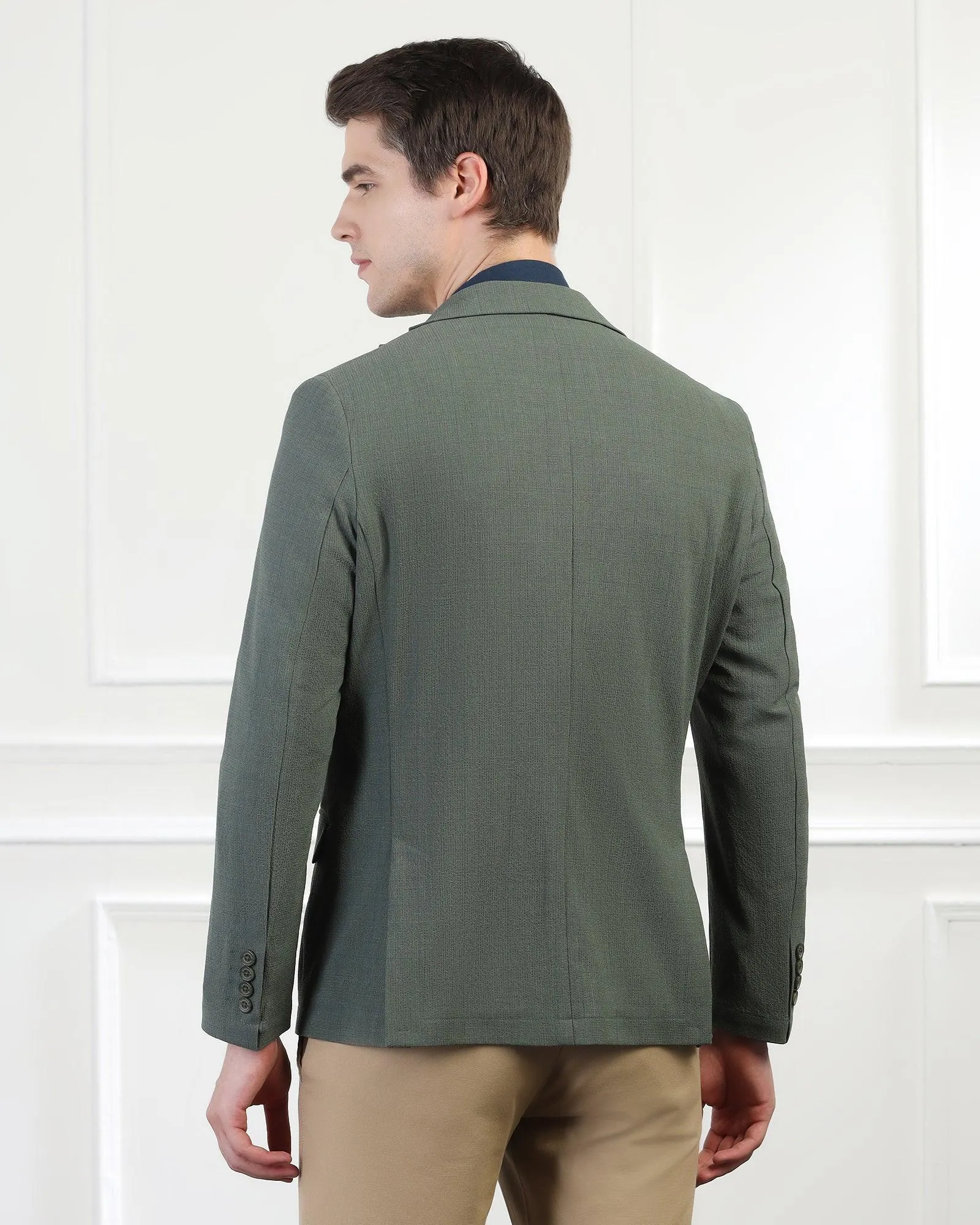 Casual Green Check Blazer - Marcus Taped Edges Durable Fabric