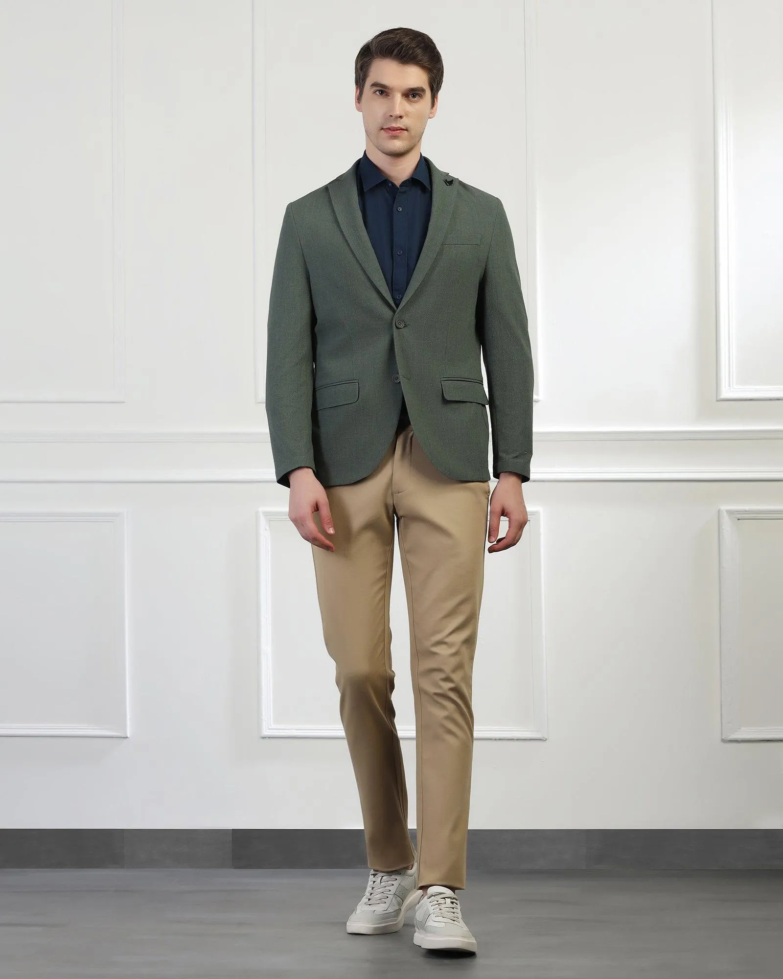Refined Casual Casual Green Check Blazer - Marcus