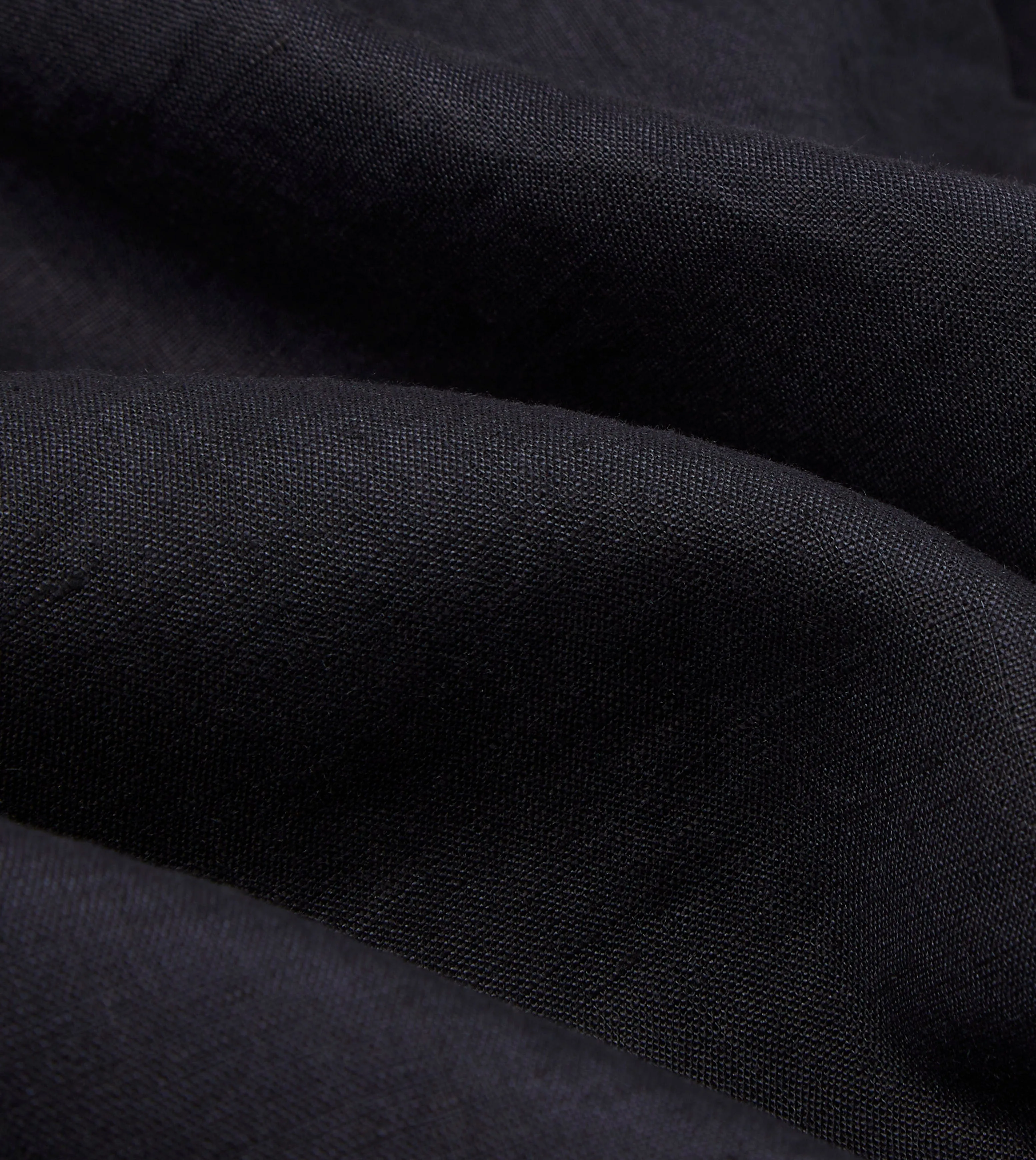 Dark Navy Linen Spread Collar Shirt Unstructured Shoulder Sustainable Dye Process