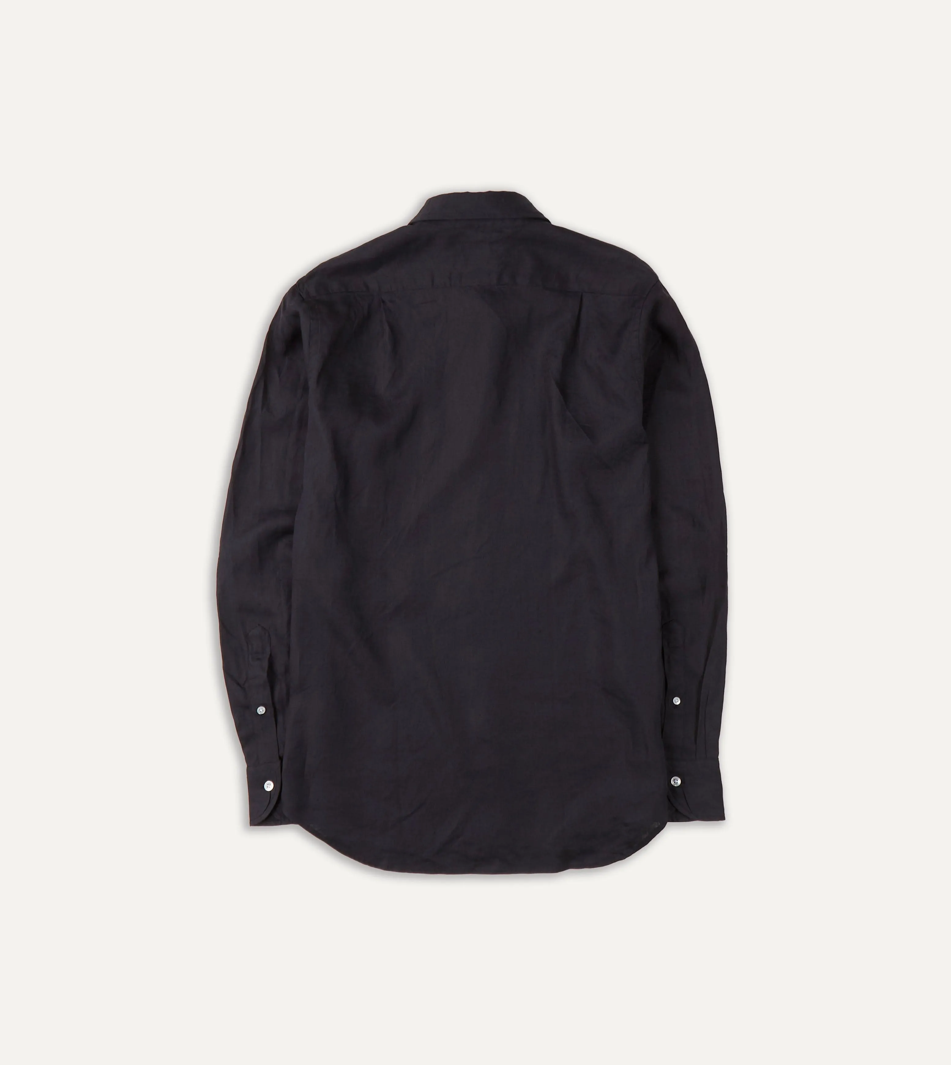 Dark Navy Linen Spread Collar Shirt Local Favorite