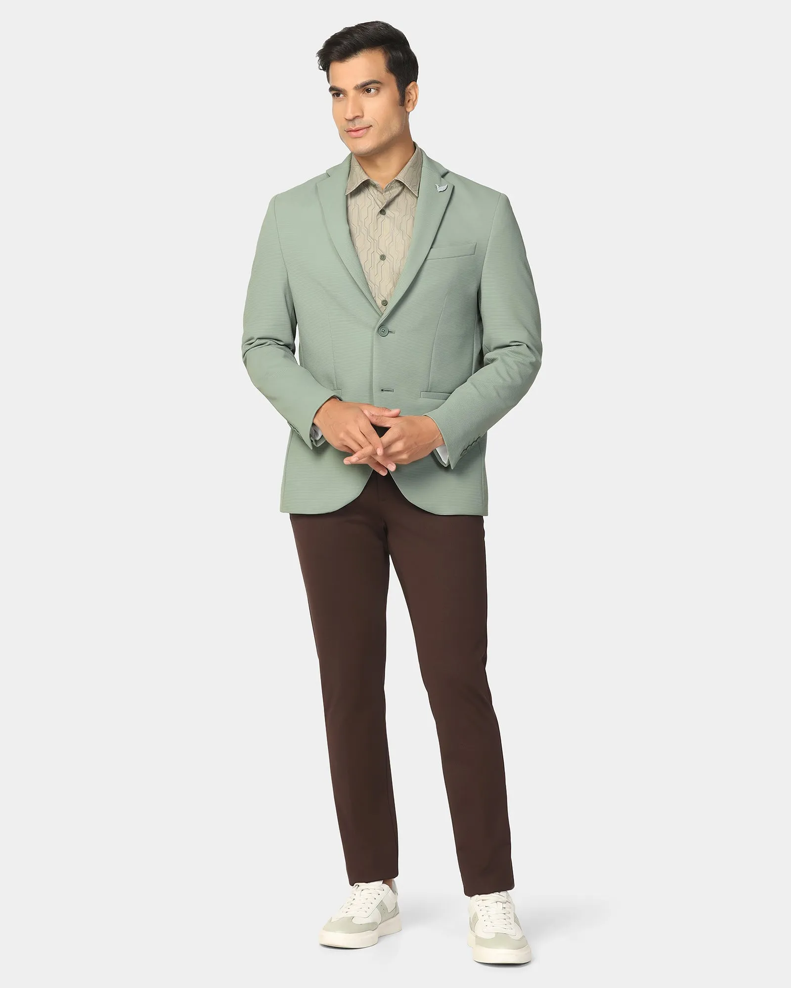 Heat Resistant Fabric TechPro Formal Mint Stripe Blazer - Kuma