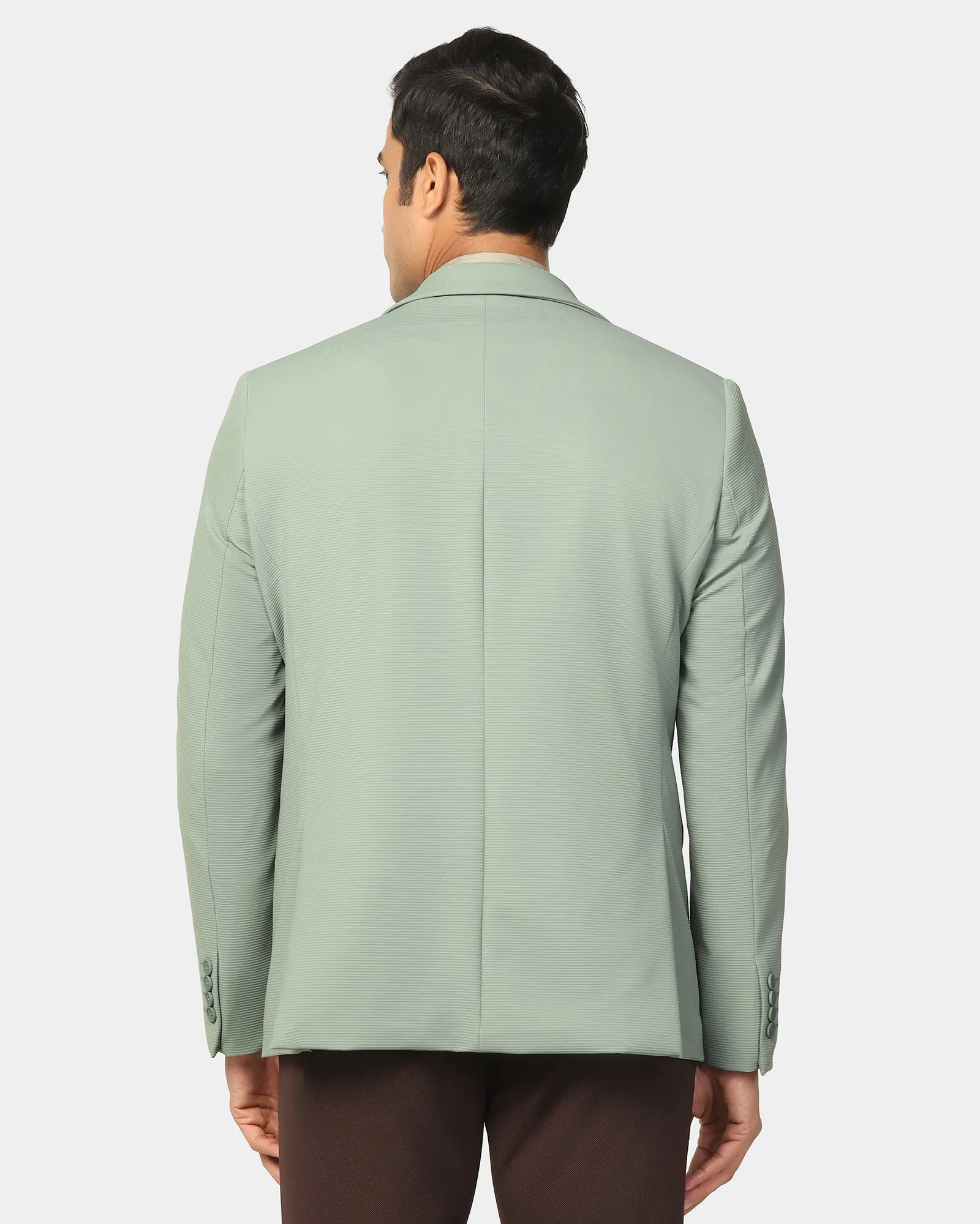 TechPro Formal Mint Stripe Blazer - Kuma Detachable Components Stowable Hood