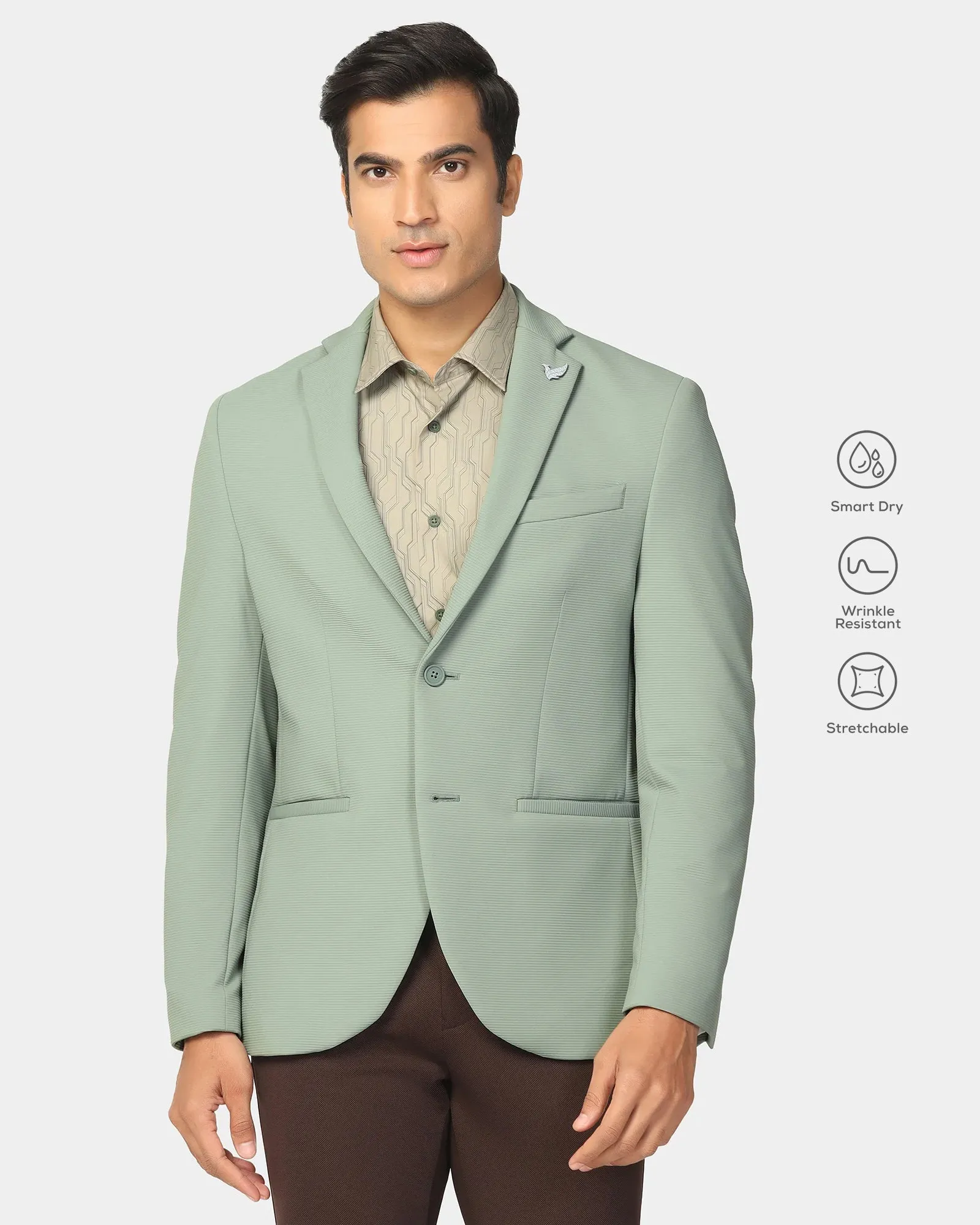 TechPro Formal Mint Stripe Blazer - Kuma Casual Style