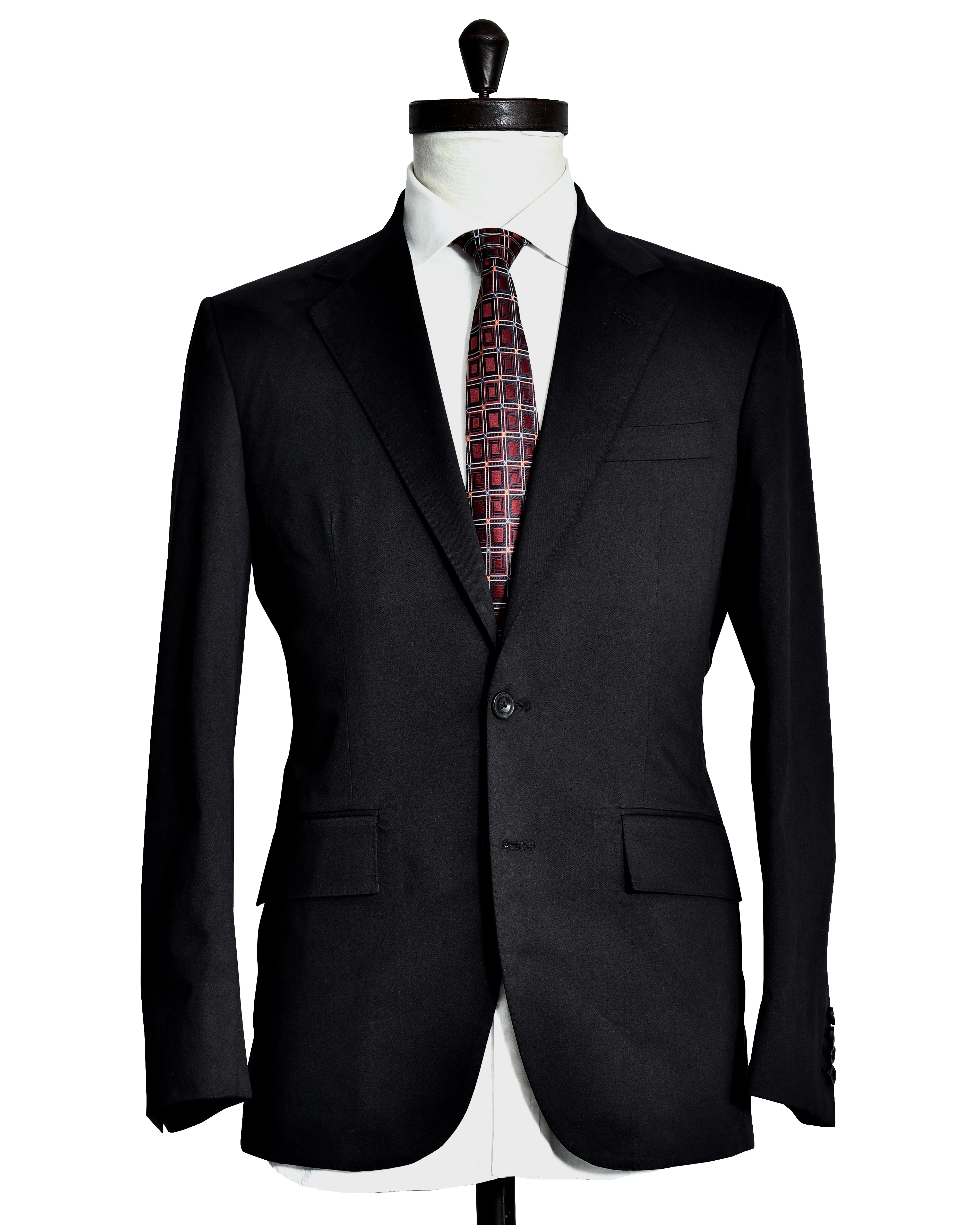 Heavyweight Warmth HighCollarDesign Black Cotton Single Breasted Jacket