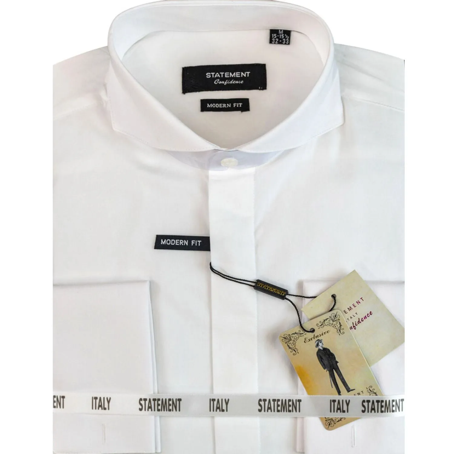 Gliese Collection: White Modern Fit Dress Shirt with French Cuffs Wardrobe Must-Have