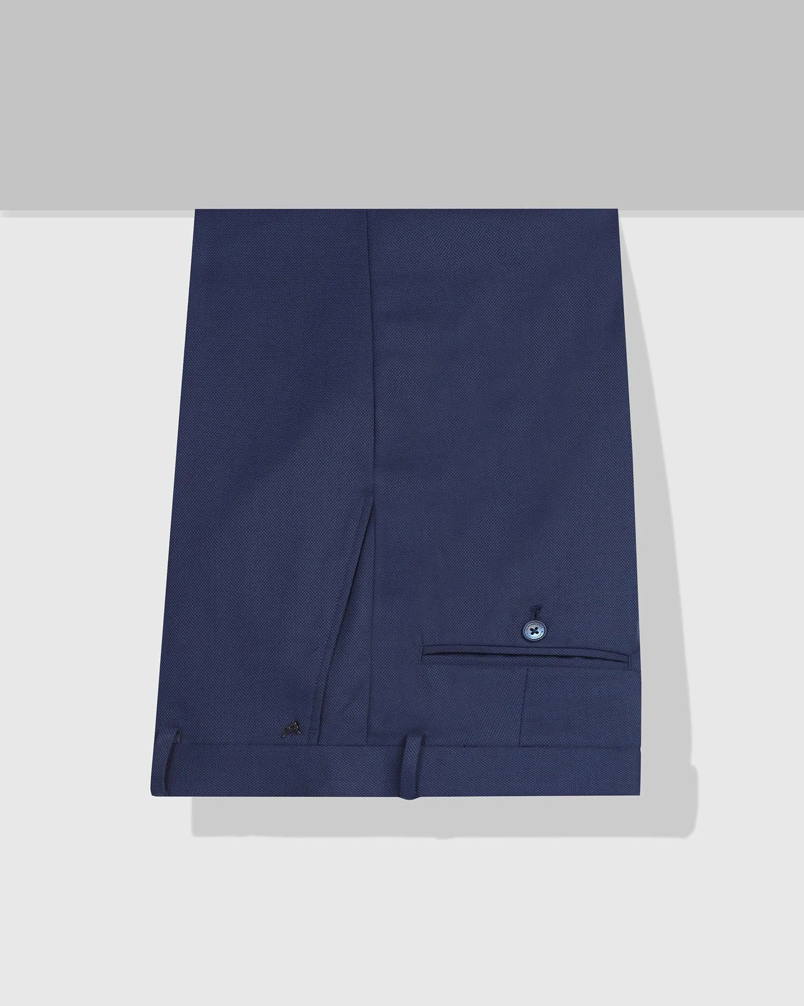 Temperature Regulating Slim Comfort B-95 Formal Navy Textured Trouser - Scout