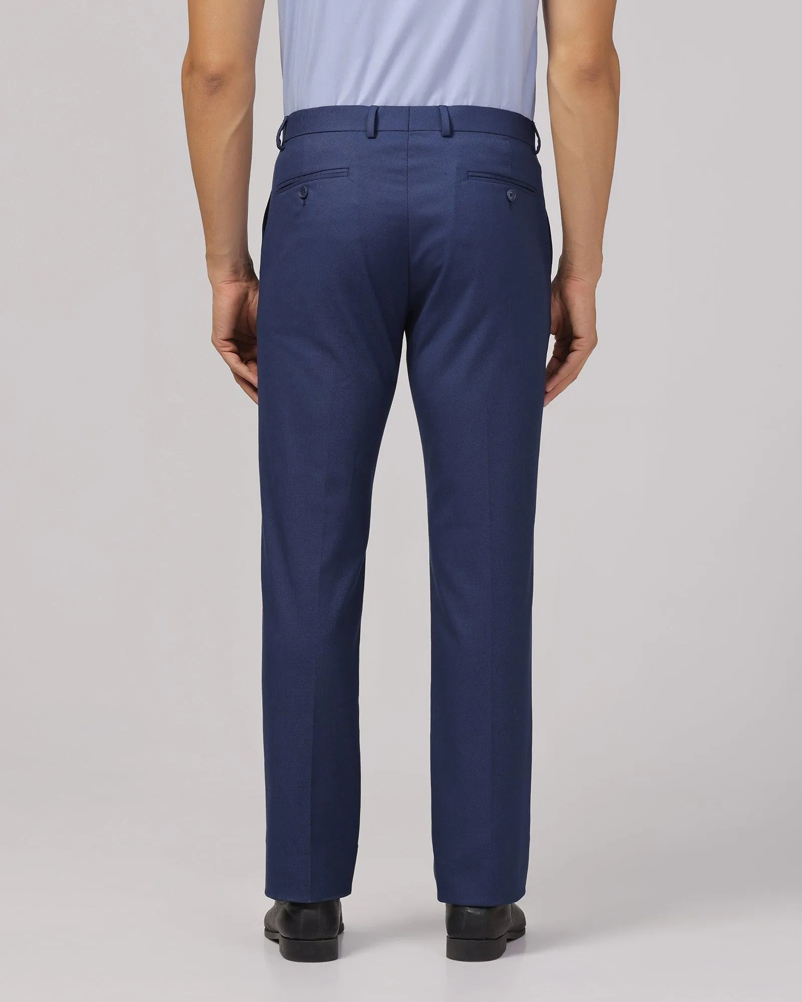 Slim Comfort B-95 Formal Navy Textured Trouser - Scout Street Inspired