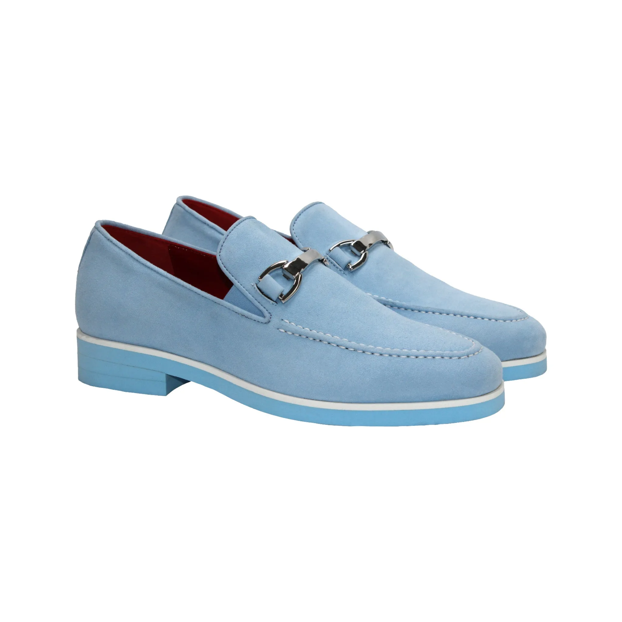 Low Impact Landing Design Posture Aligning Footbed Emilio Franco "Nino II" L. Blue Loafer
