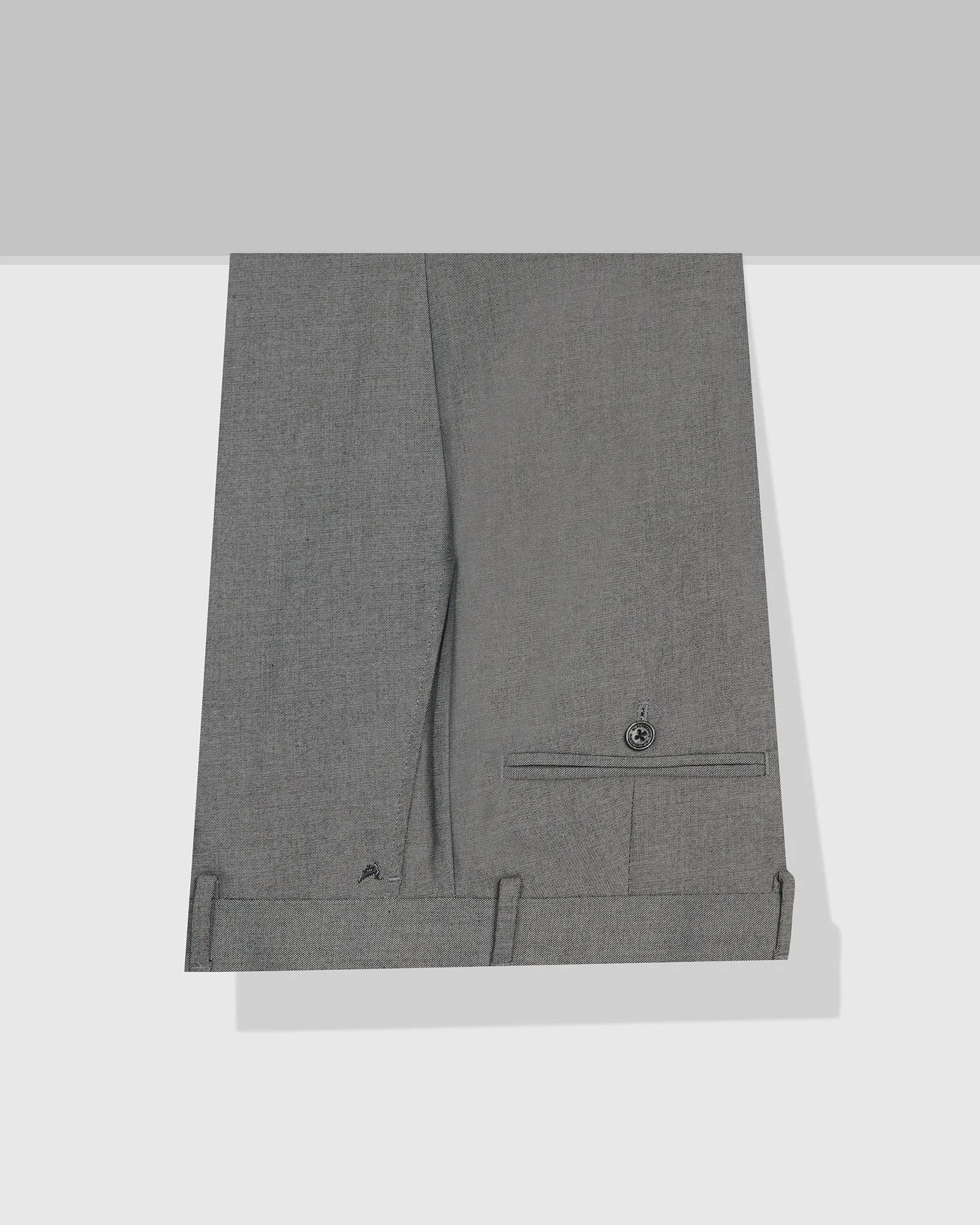 Slim Comfort B-95 Formal Grey Solid Trouser - Musk LowProfileStitching