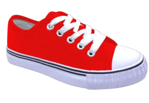 Red Lace Up Classic Canvas Men's Shoes SP643 Thermoformed Heel Counter Breathable mesh