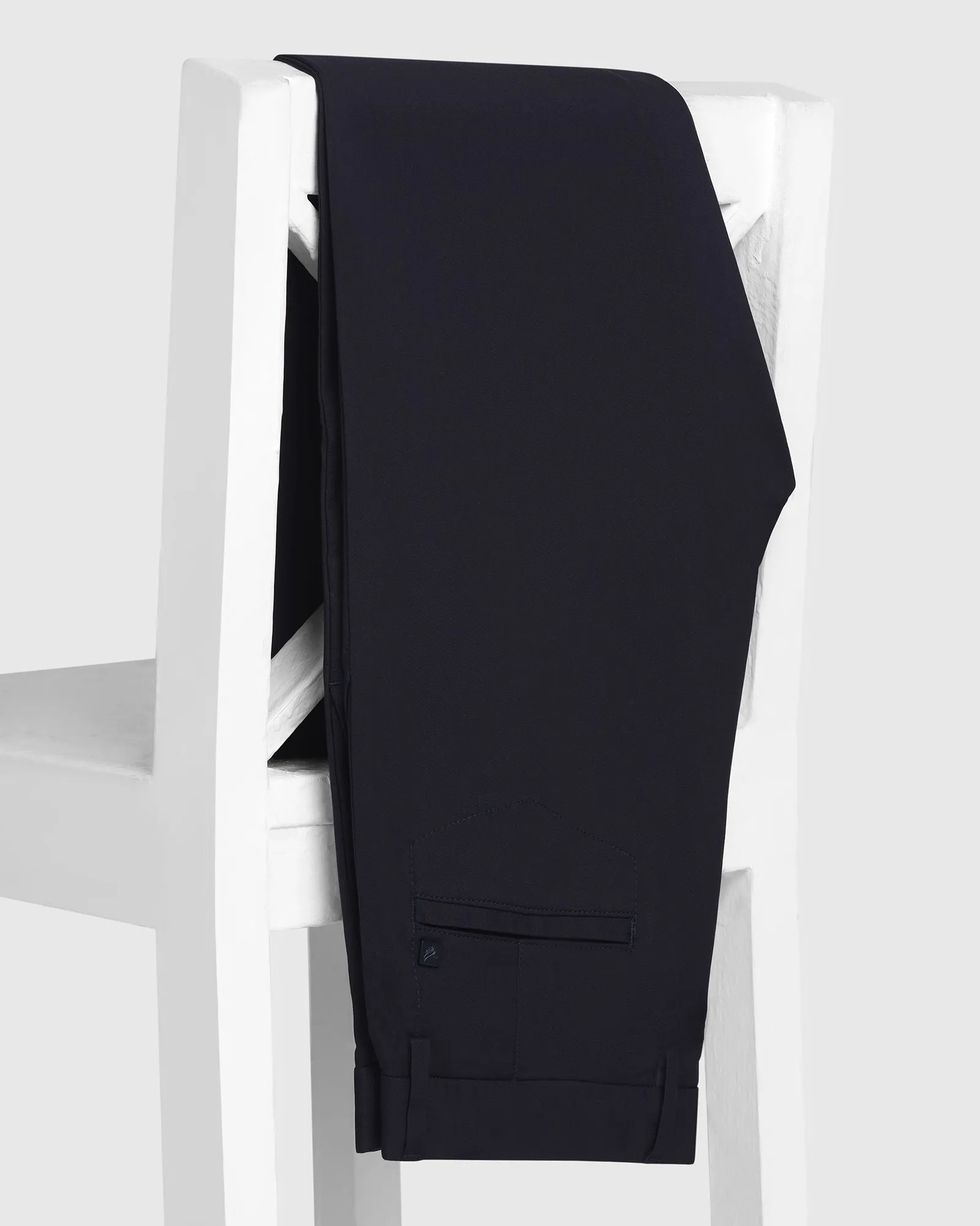 TechPro Slim Fit B-91 Casual Navy Solid Khakis - Sandy FlexFoamPadding