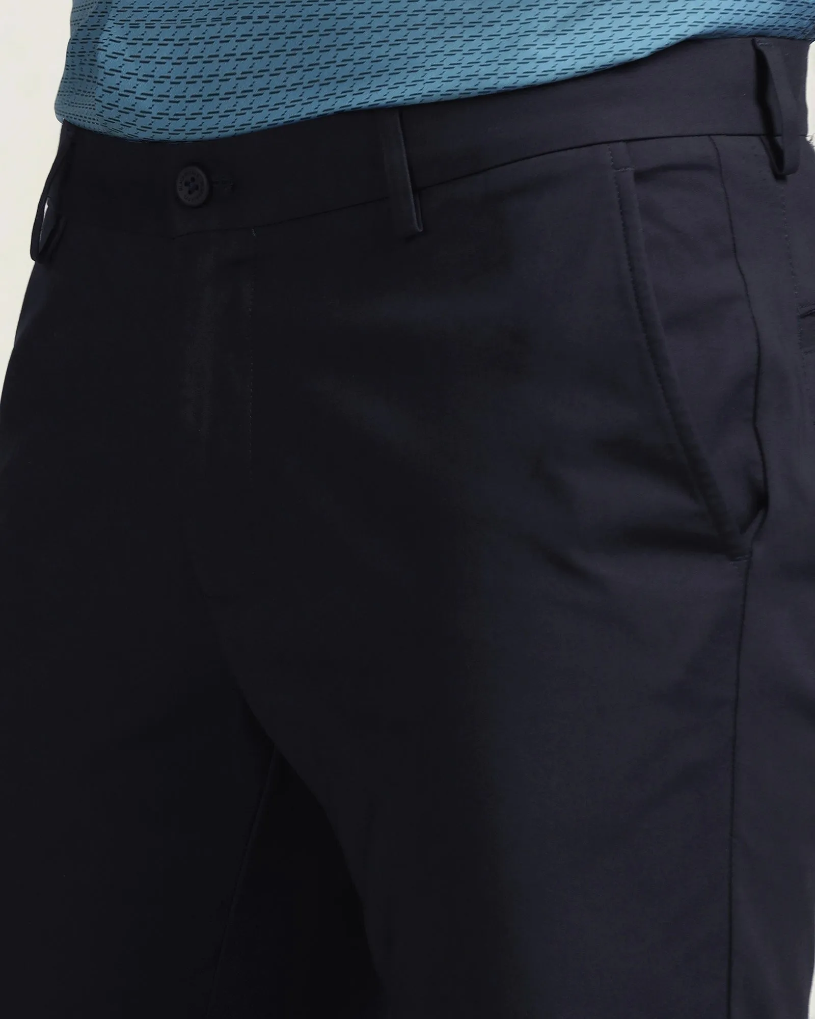 Cozy Wear FourWayStretch TechPro Slim Fit B-91 Casual Navy Solid Khakis - Sandy