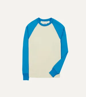 Breathable mesh Smart Outfit Blue and Antique White Raglan Sleeve Hiking T-Shirt