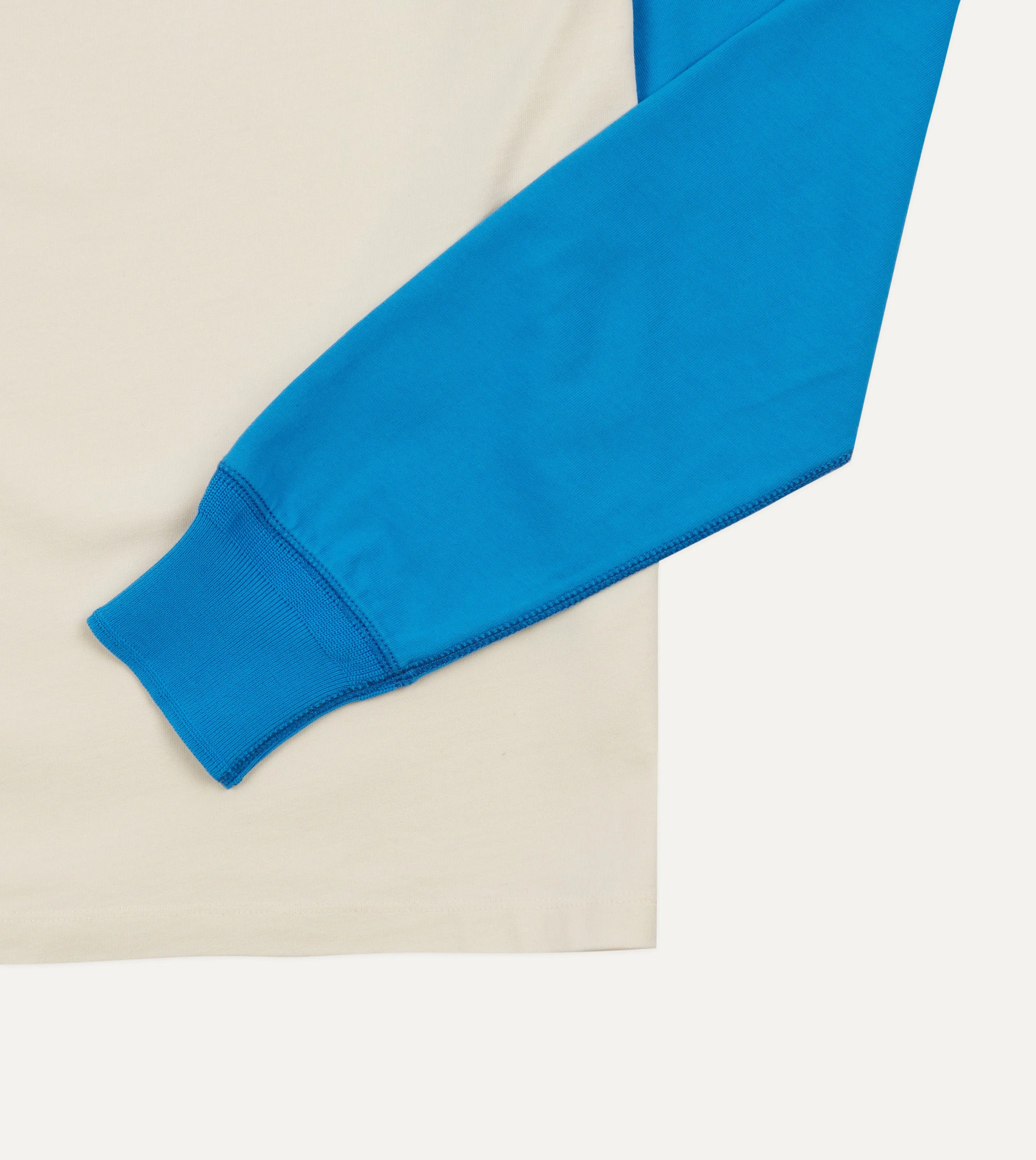 Daily Casual Comfy Casual Wear Blue and Antique White Raglan Sleeve Hiking T-Shirt