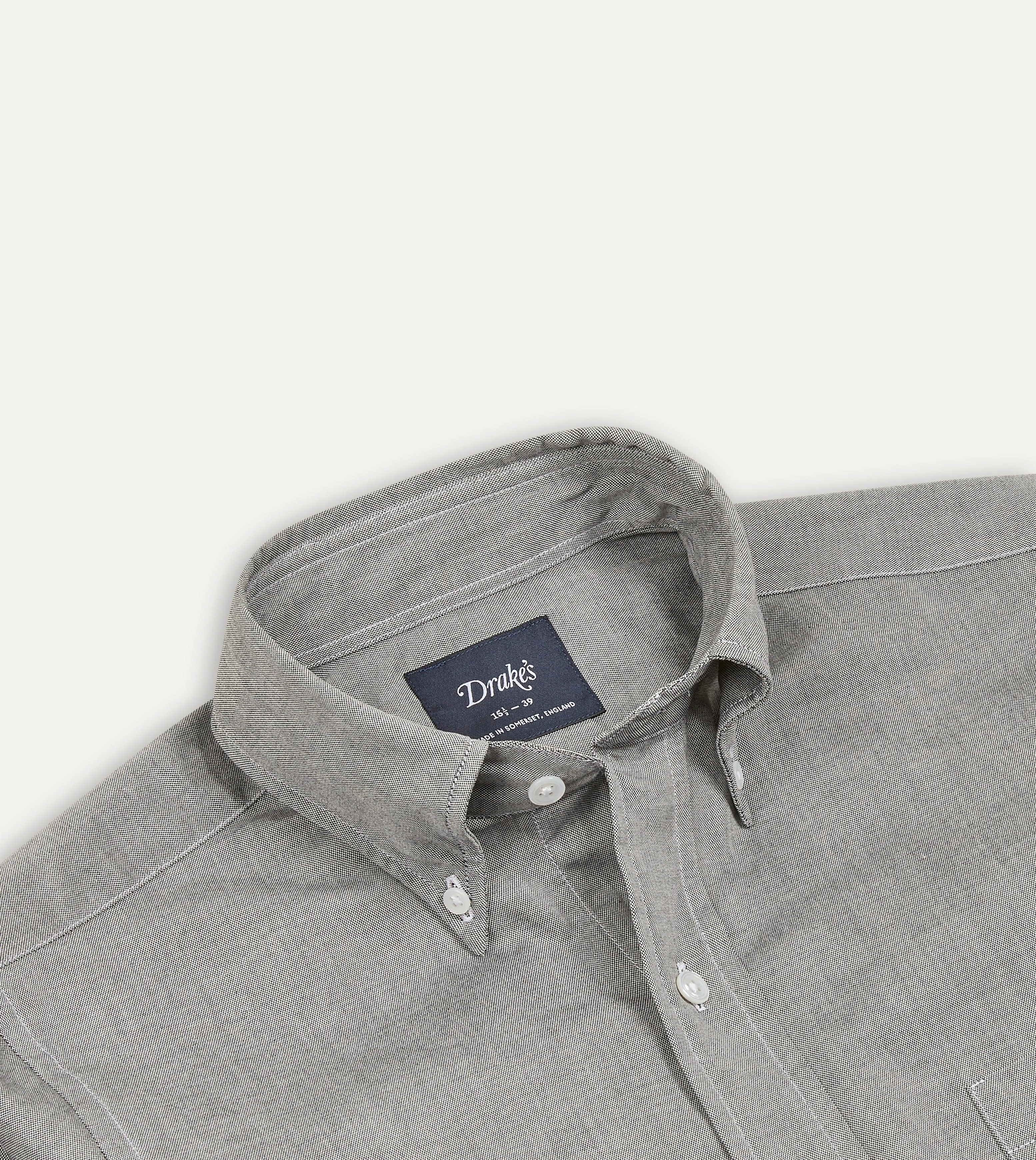 Grey Pinpoint Oxford Cotton Cloth Button-Down Shirt Coastal Vibes Breathable fabric