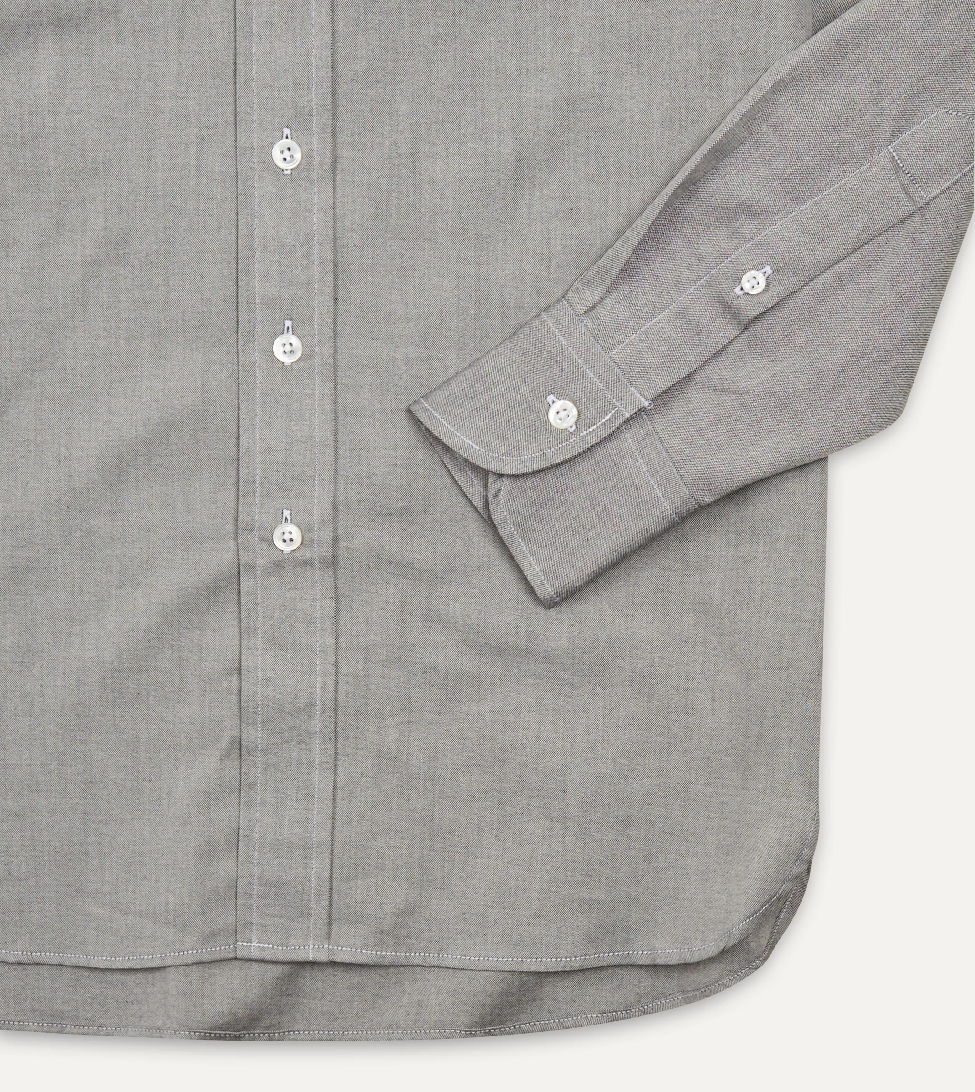 Printed design Resort Wear Grey Pinpoint Oxford Cotton Cloth Button-Down Shirt