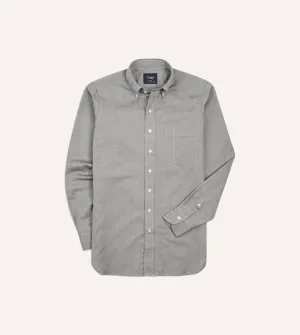 Grey Pinpoint Oxford Cotton Cloth Button-Down Shirt Roomy Cut