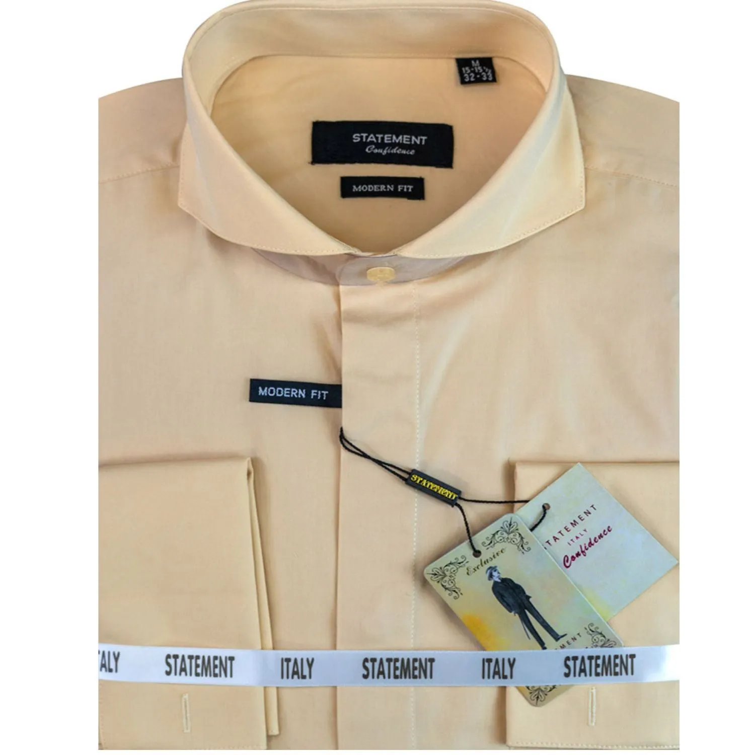 Gliese Collection: Tan Modern Fit Dress Shirt with French Cuffs Statement Maker
