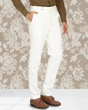 Fitted Design Relaxed Lines Linen Cotton Canvas: Cream Pant