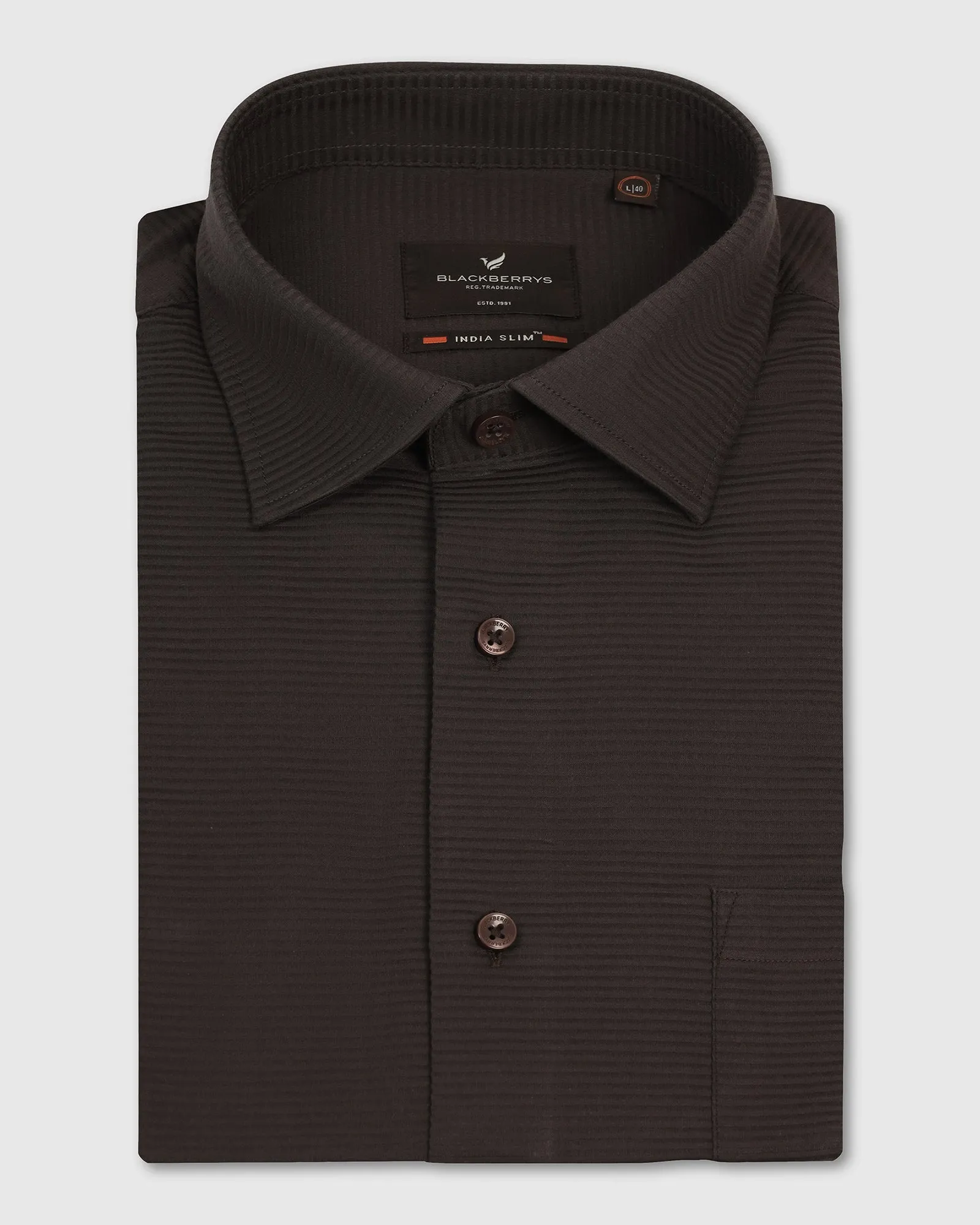 Formal Brown Stripe Shirt - Merlot Designer Touch