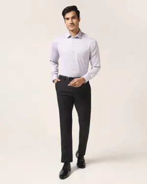 Slim Fit B-91 Formal Black Textured Trouser - Freto Durable Hem Perfect Comfort Fit