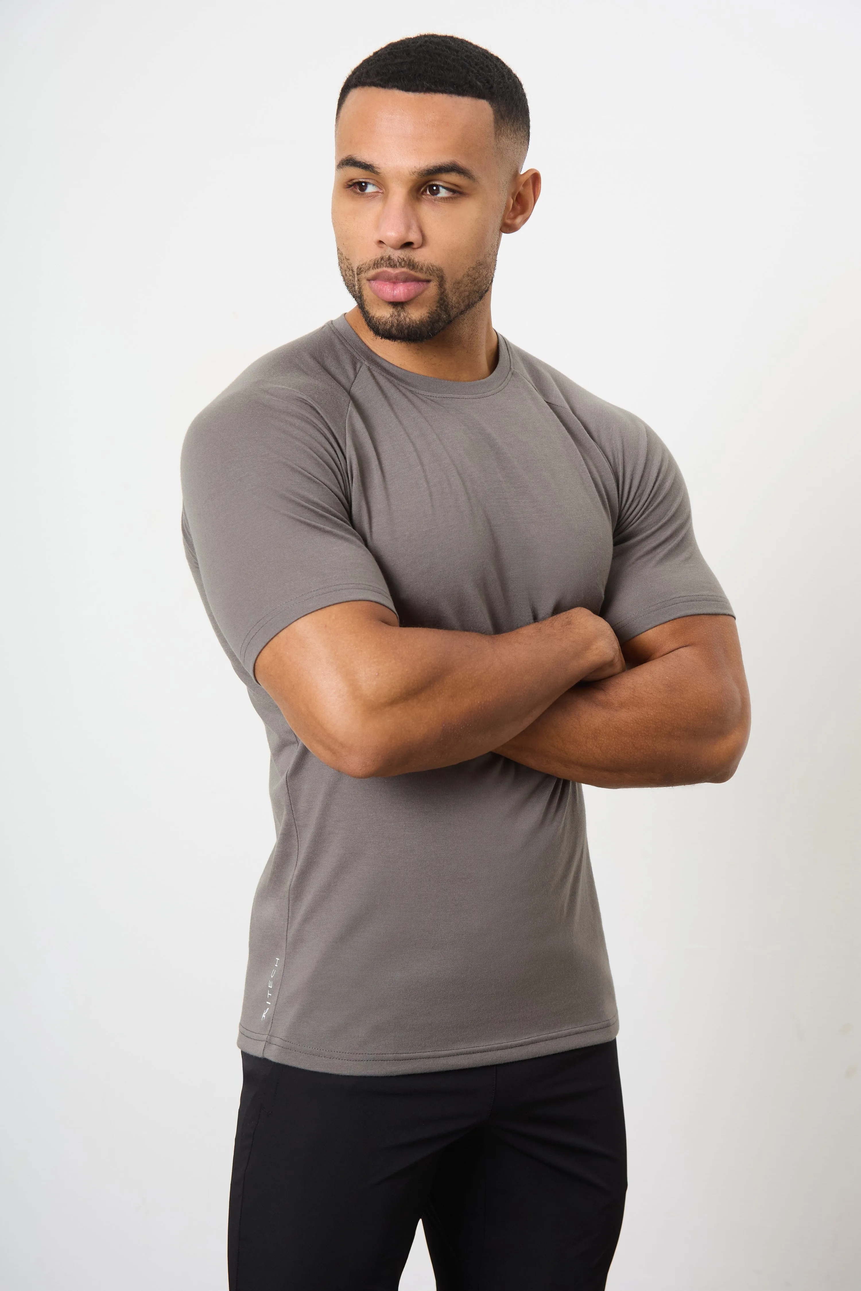 Bright and Bold Essential Training Top in Charcoal