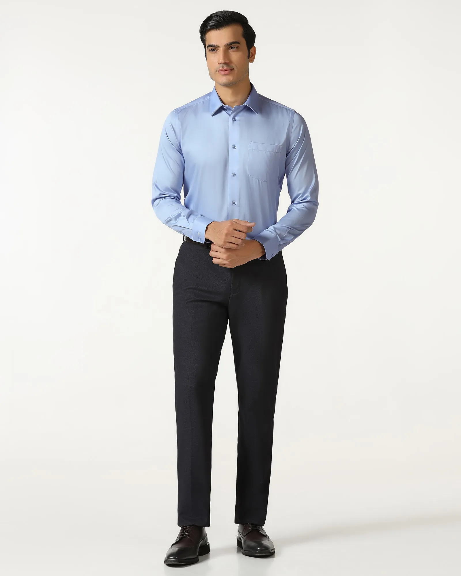 Sky Blue Non Iron Solid Shirt - Sailor Matte Look Budget Friendly