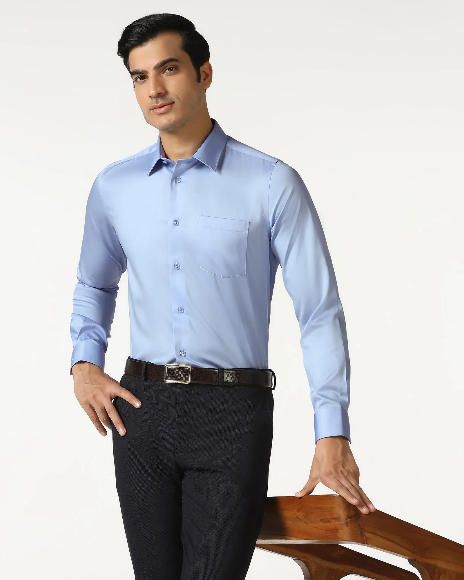 Sky Blue Non Iron Solid Shirt - Sailor Streamlined Design Luxury Feel