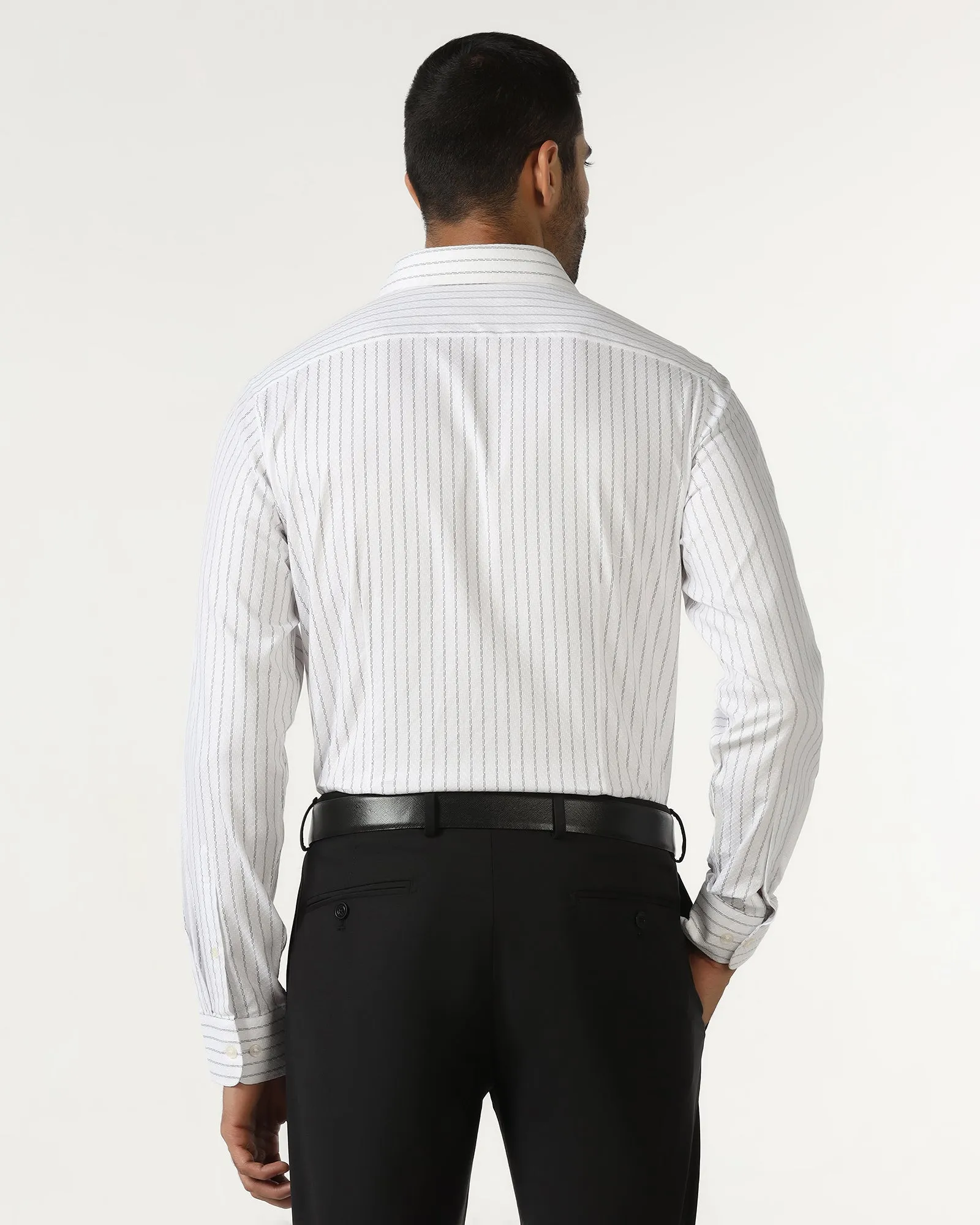 White Stripe Shirt - Rooter natural fiber Rugged Style