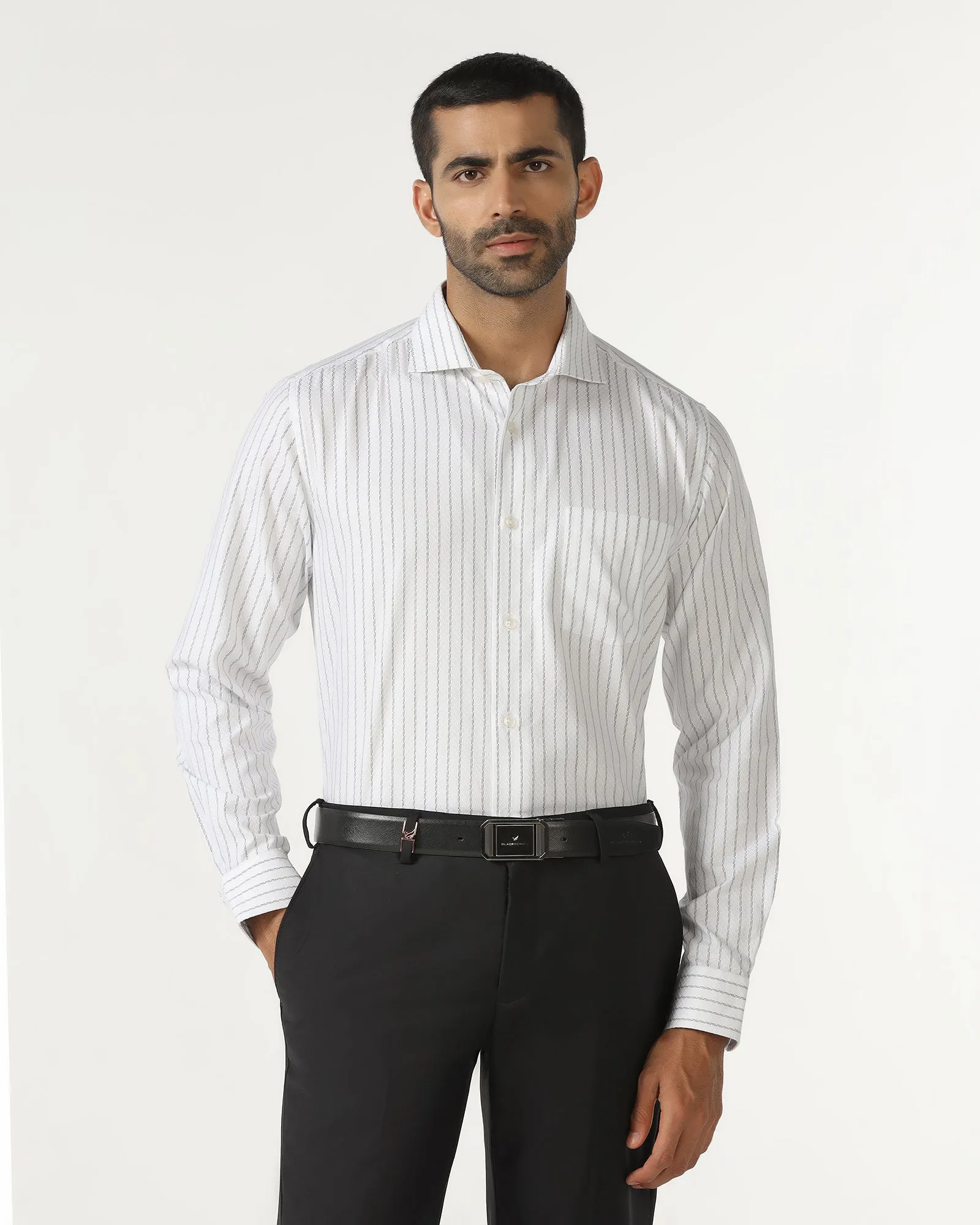 Statement Maker White Stripe Shirt - Rooter
