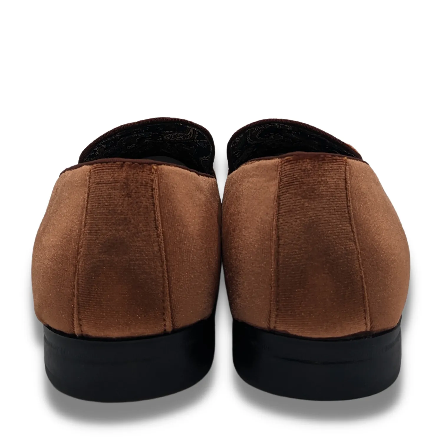 Men's Solid Velvet Cognac Fashion Shoes S91 Easy Slip