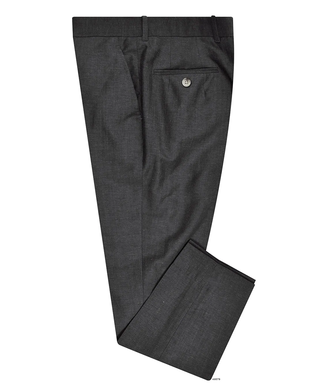 Sporty Stretch Fit Quick Wash Vitale Barberis Canonico -  Dark Grey Wool Linen Dress Pant