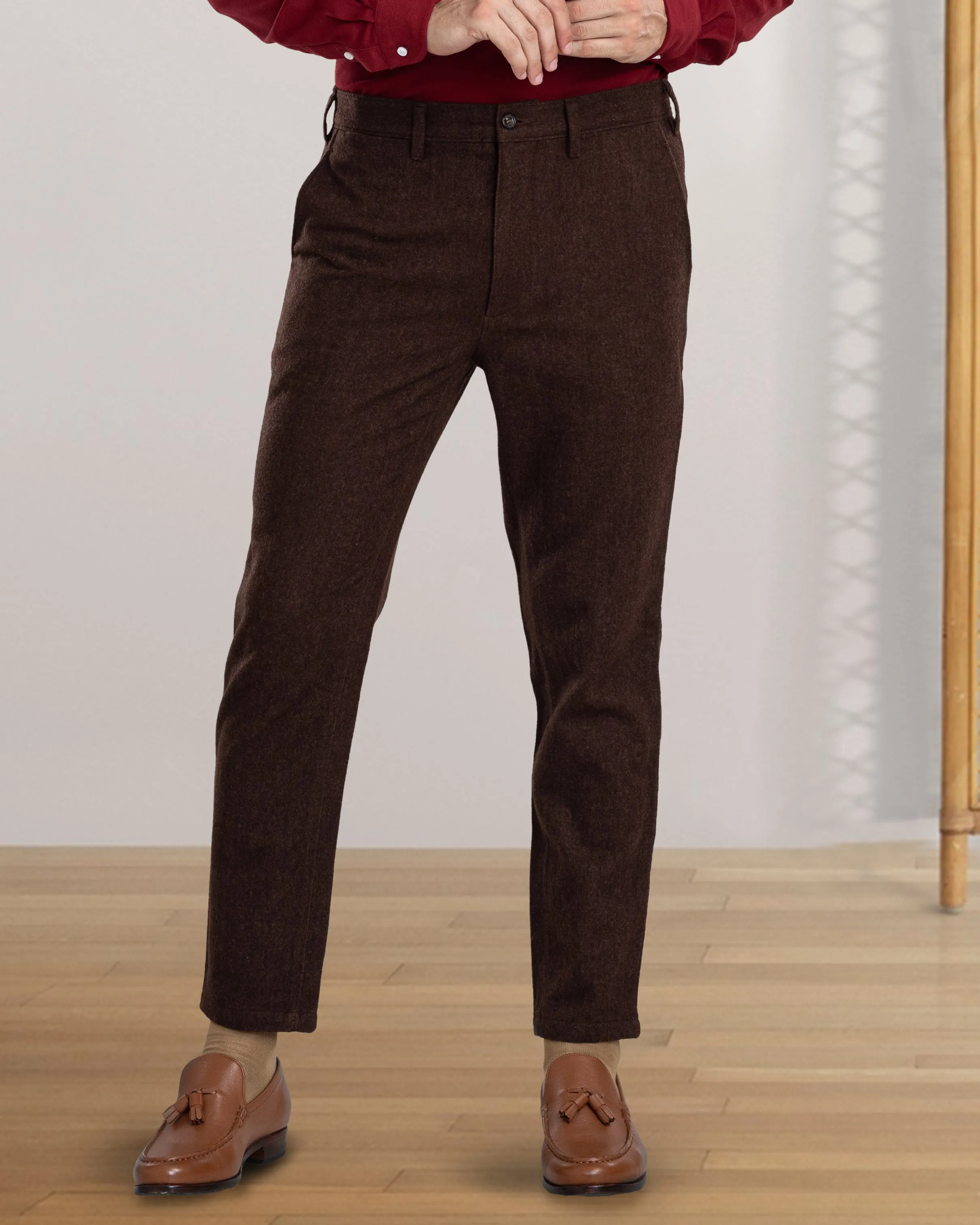 Brown Wool Chino Multi Purpose