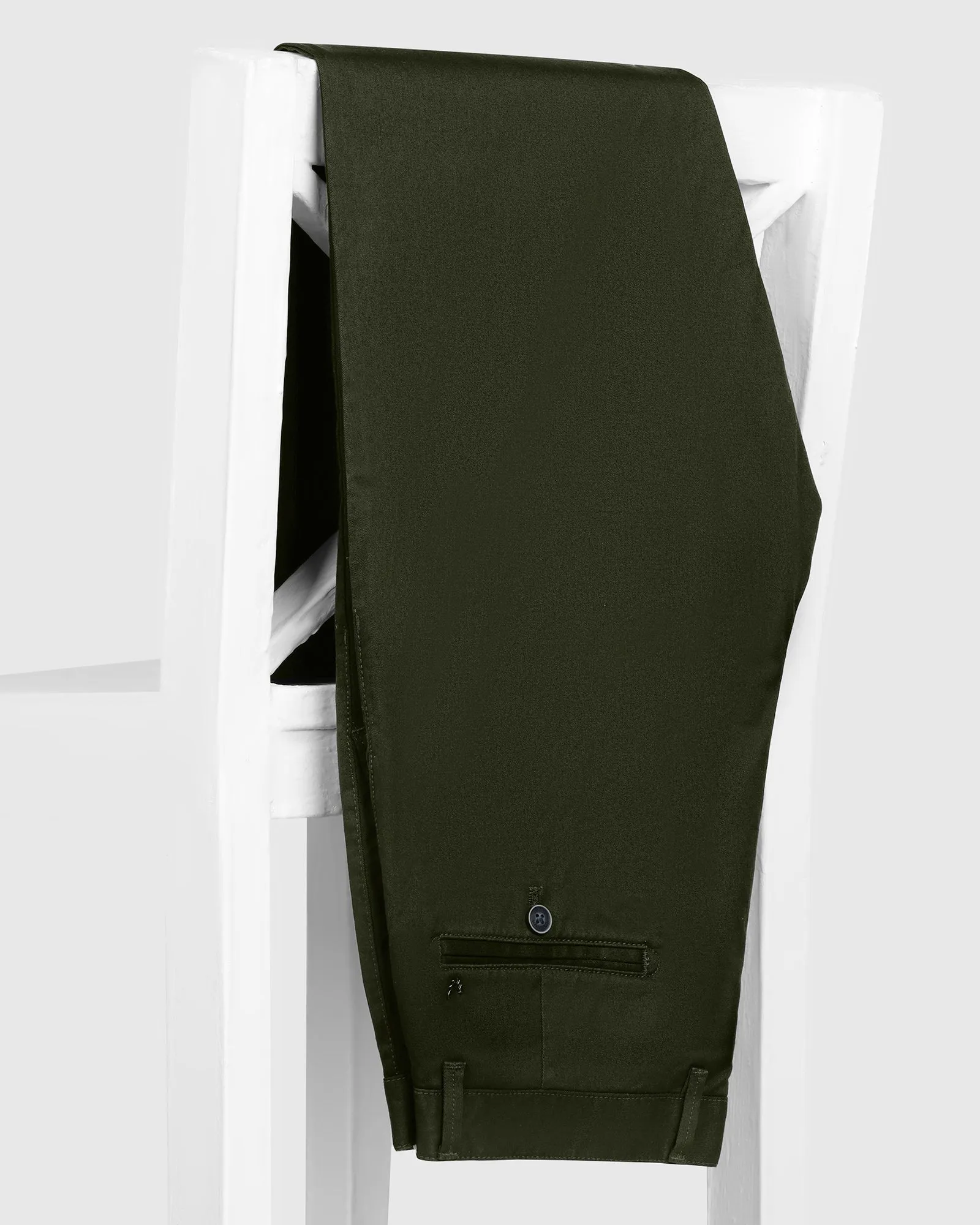 Work Comfort Green Solid Khakis - Mario