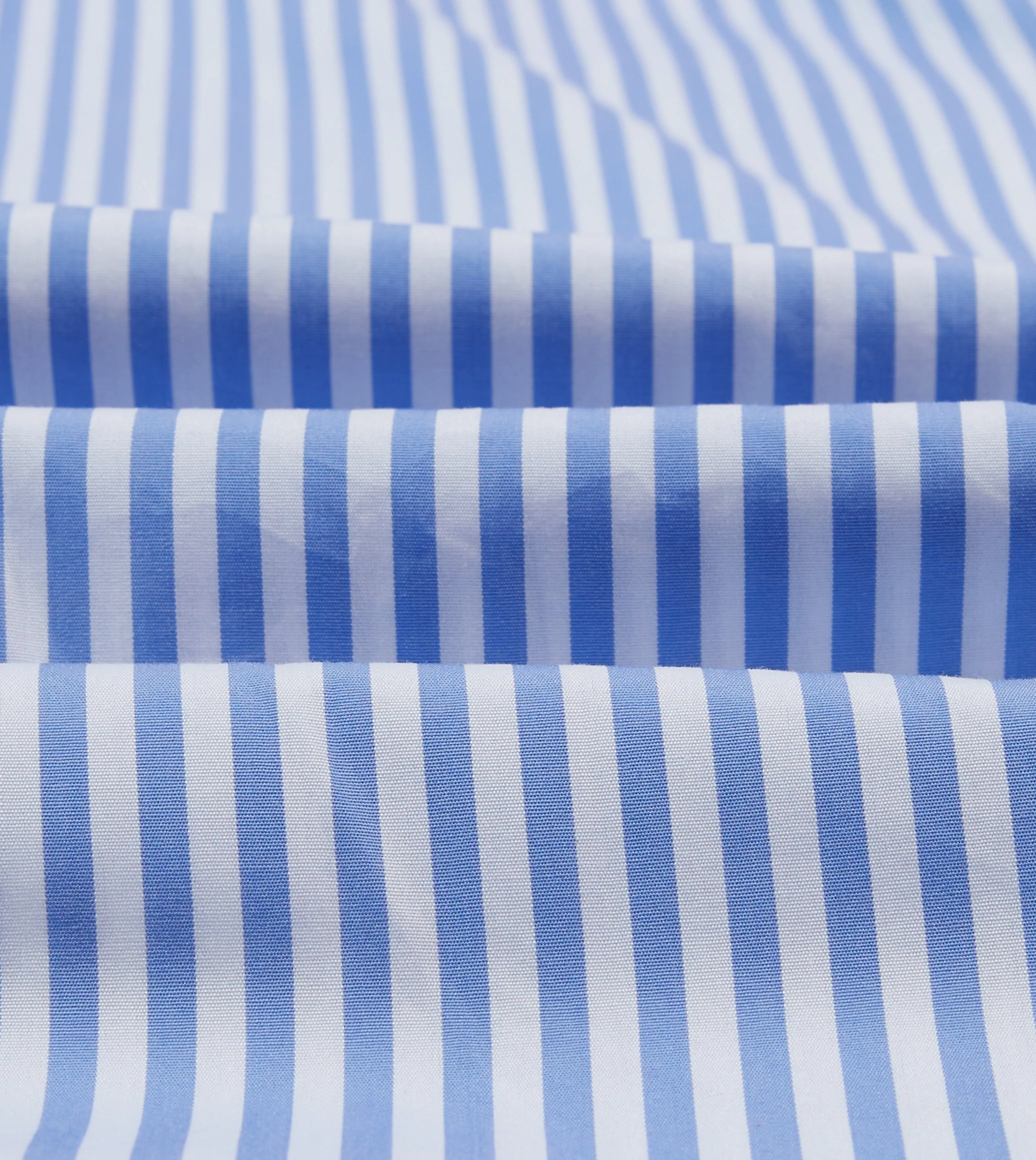 Stretchable Fabric High-End Fabric Blue Bengal Stripe Cotton Poplin Button-Down Shirt