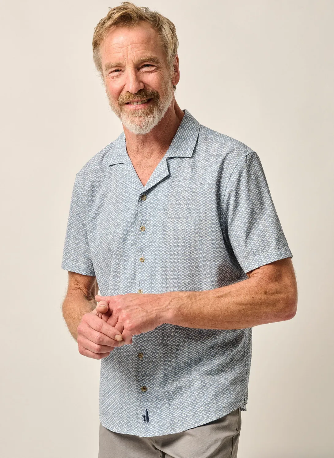 Short Sleeve Hangin' Out Button Down Shirt - Shackleford Adjustable Cuffs Personalized Touch