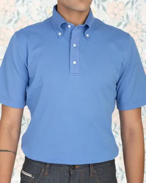Colorfast Dye Process Blue Soft Polo T-Shirt