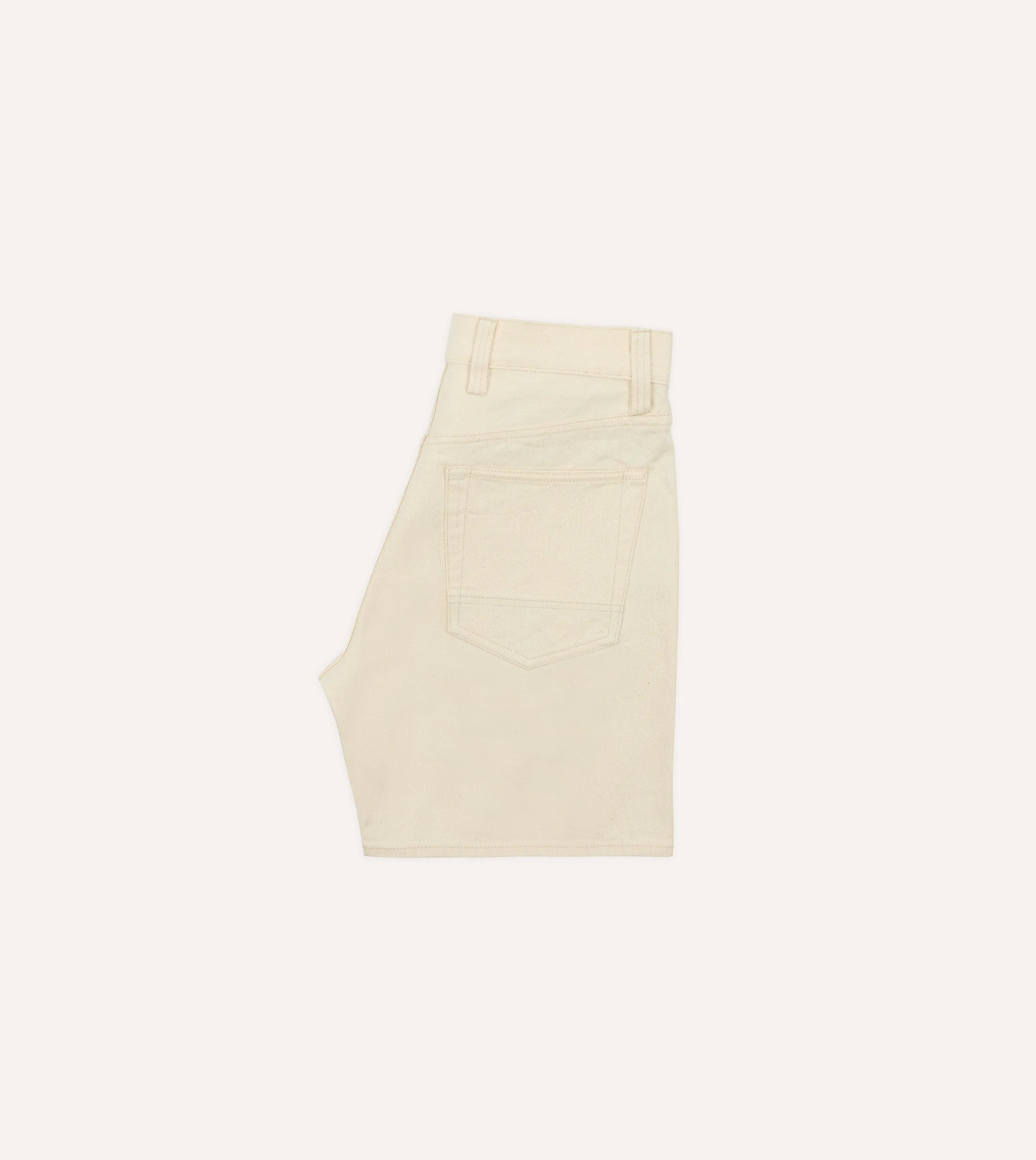 stretchy fabric Ecru 12.7oz Selvedge Denim Five-Pocket Shorts