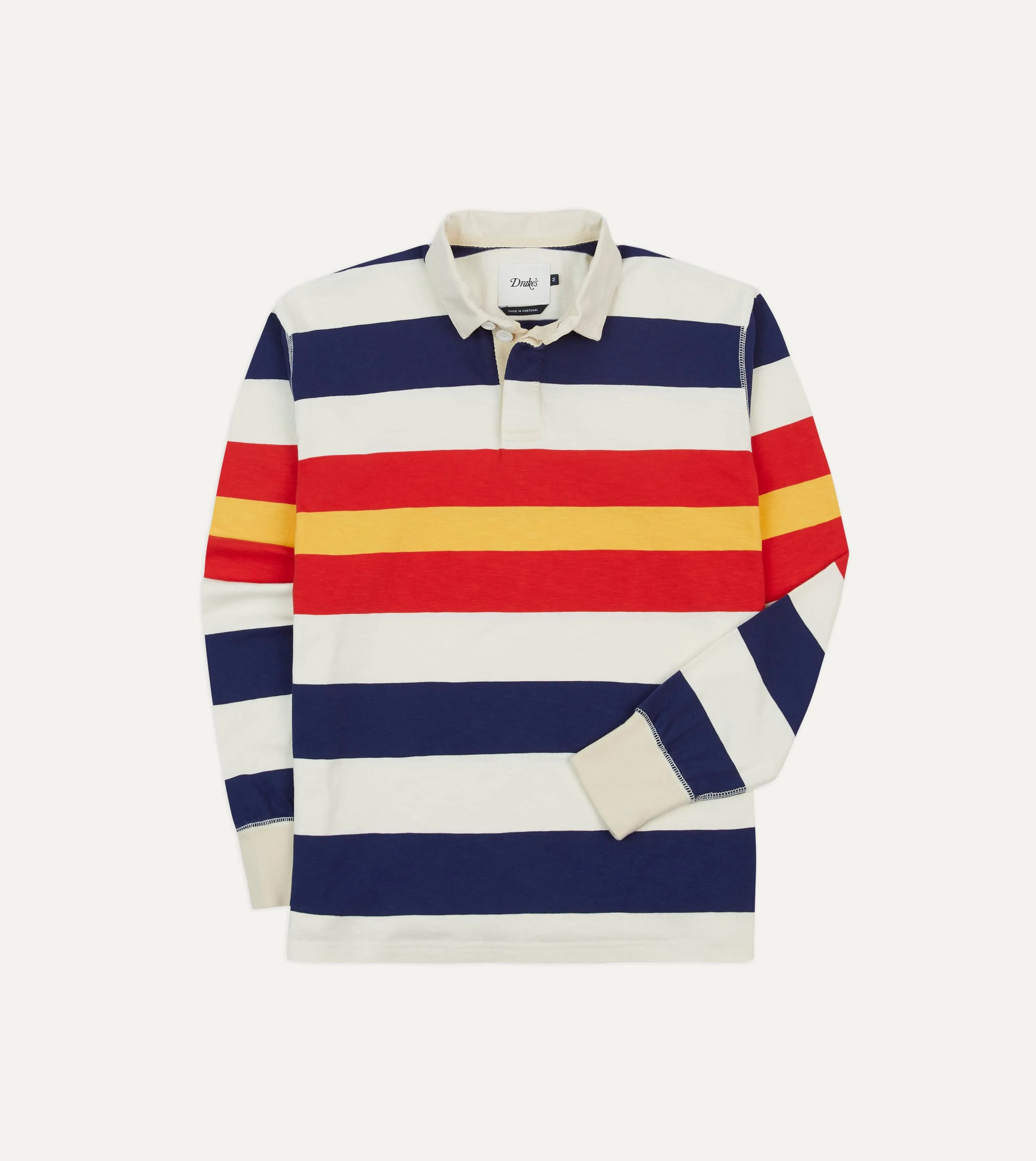 Multi Stripe Flam?? Cotton Rugby Shirt Polo Style Sports Ready