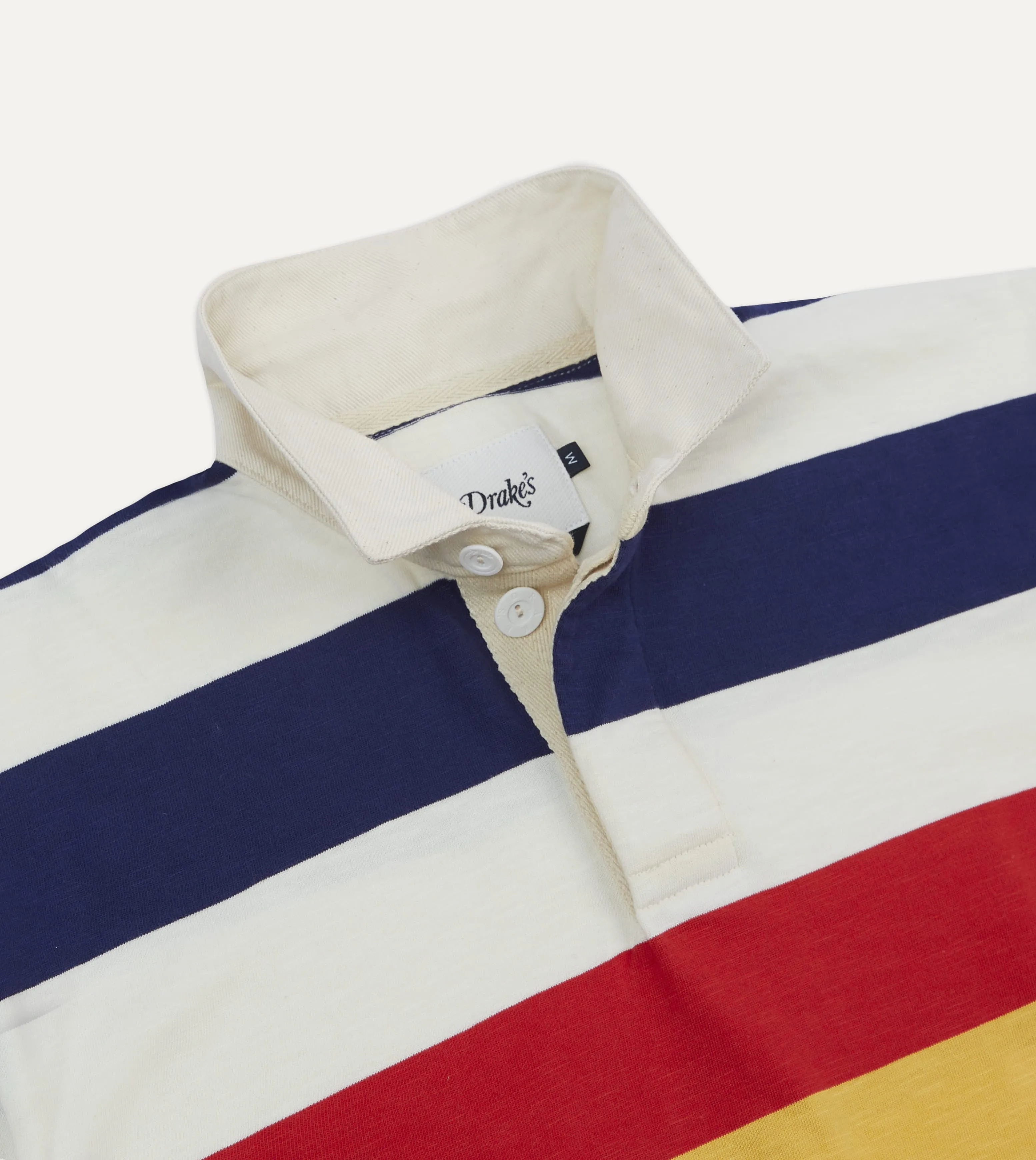 Multi Stripe Flam?? Cotton Rugby Shirt Ribbed Trim Subtle Print