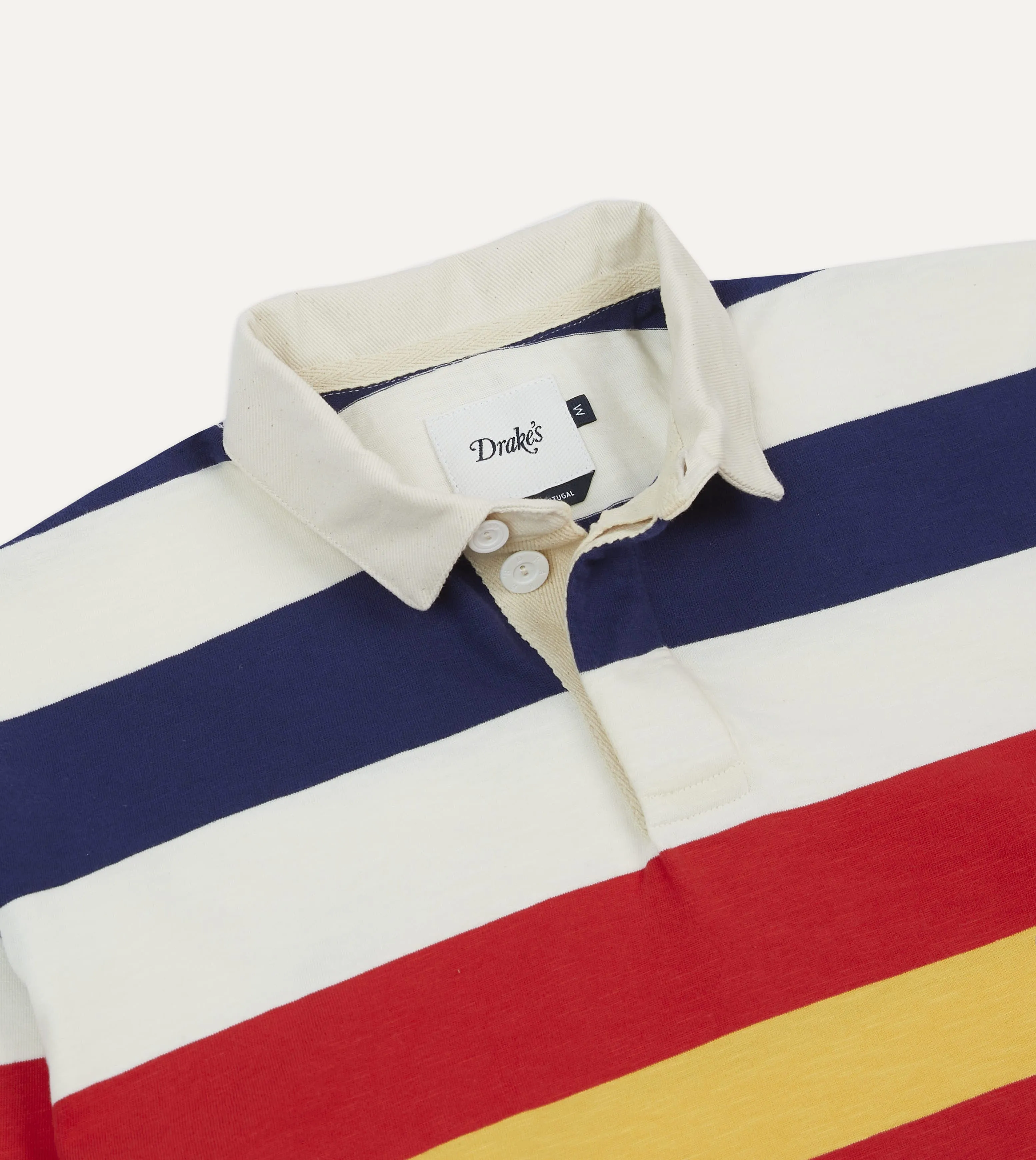 Multi Stripe Flam?? Cotton Rugby Shirt Sporty Look Minimalist Style