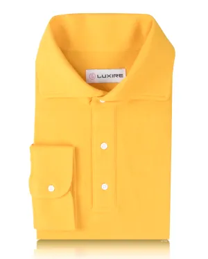 Golden Yellow Cotton Polo T-Shirt Lightweight Layer Luxe Wear