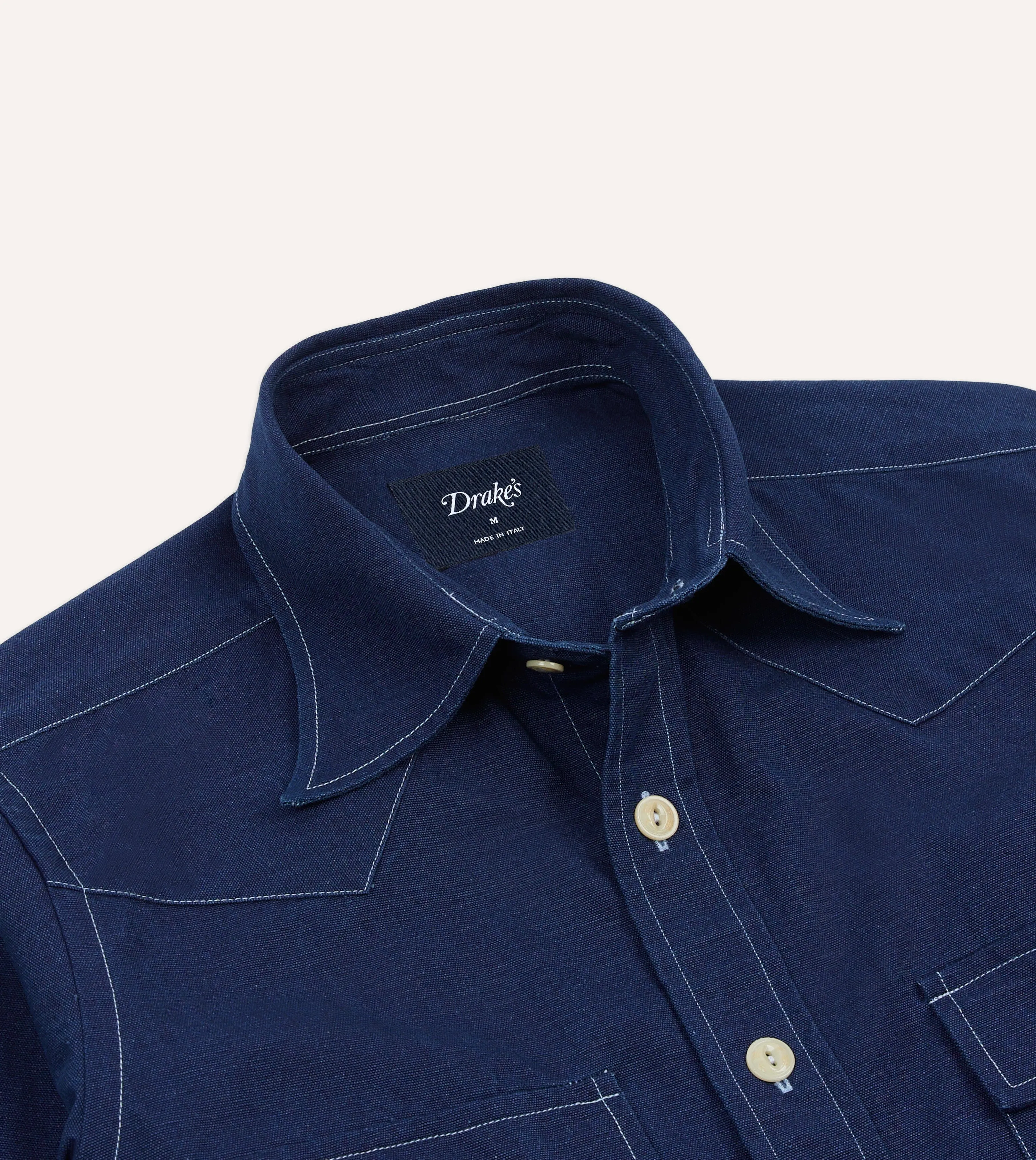 Indigo Canvas Two-Pocket Western Shirt Wardrobe Staple