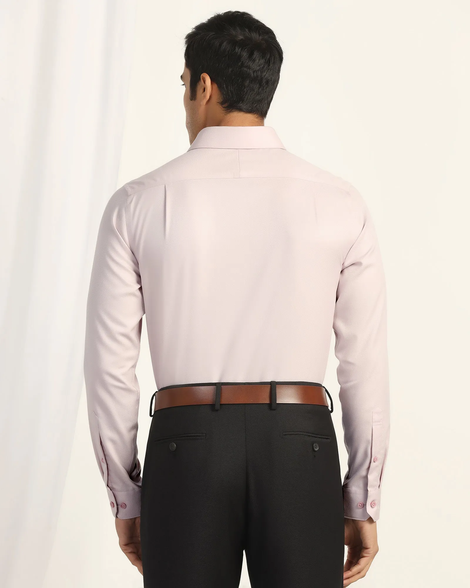Tall friendly Sustainable Weave Non Iron Formal Pink Solid Shirt - P31